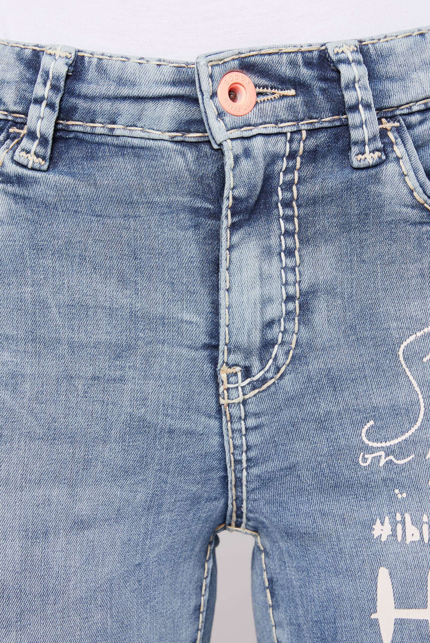 SOCCX Slim-fit-Jeans, mit verkürztem Bein