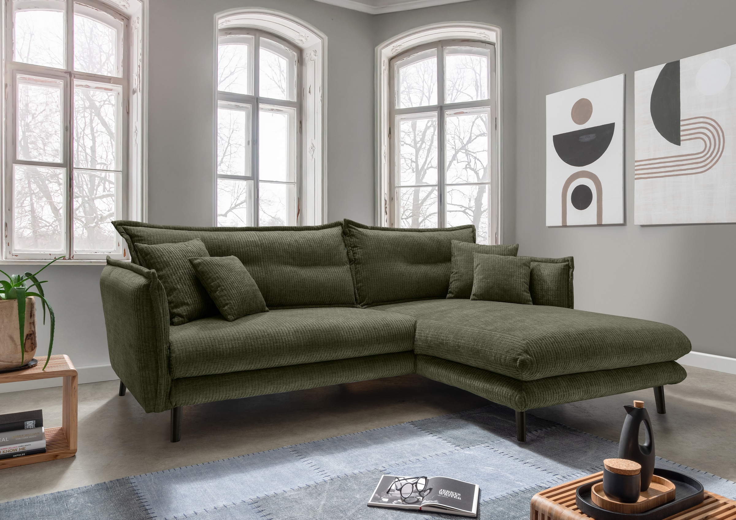 INOSIGN Ecksofa »Lazio modernes Design, bequem, schmale Armlehnen, OTTOs Ch günstig online kaufen
