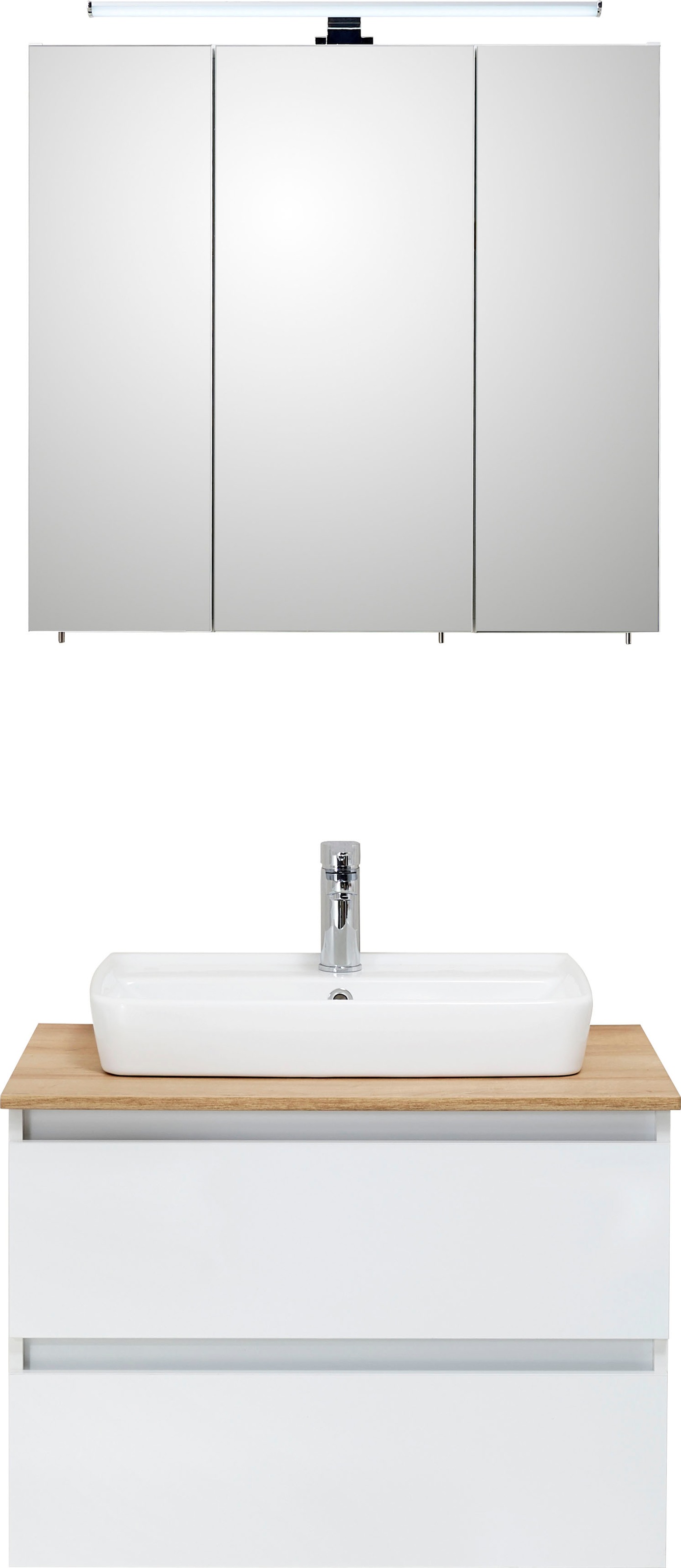 Saphir Badmöbel-Set »Quickset 360 2-teilig, Keramik-Aufsatzbecken mit LED-S günstig online kaufen