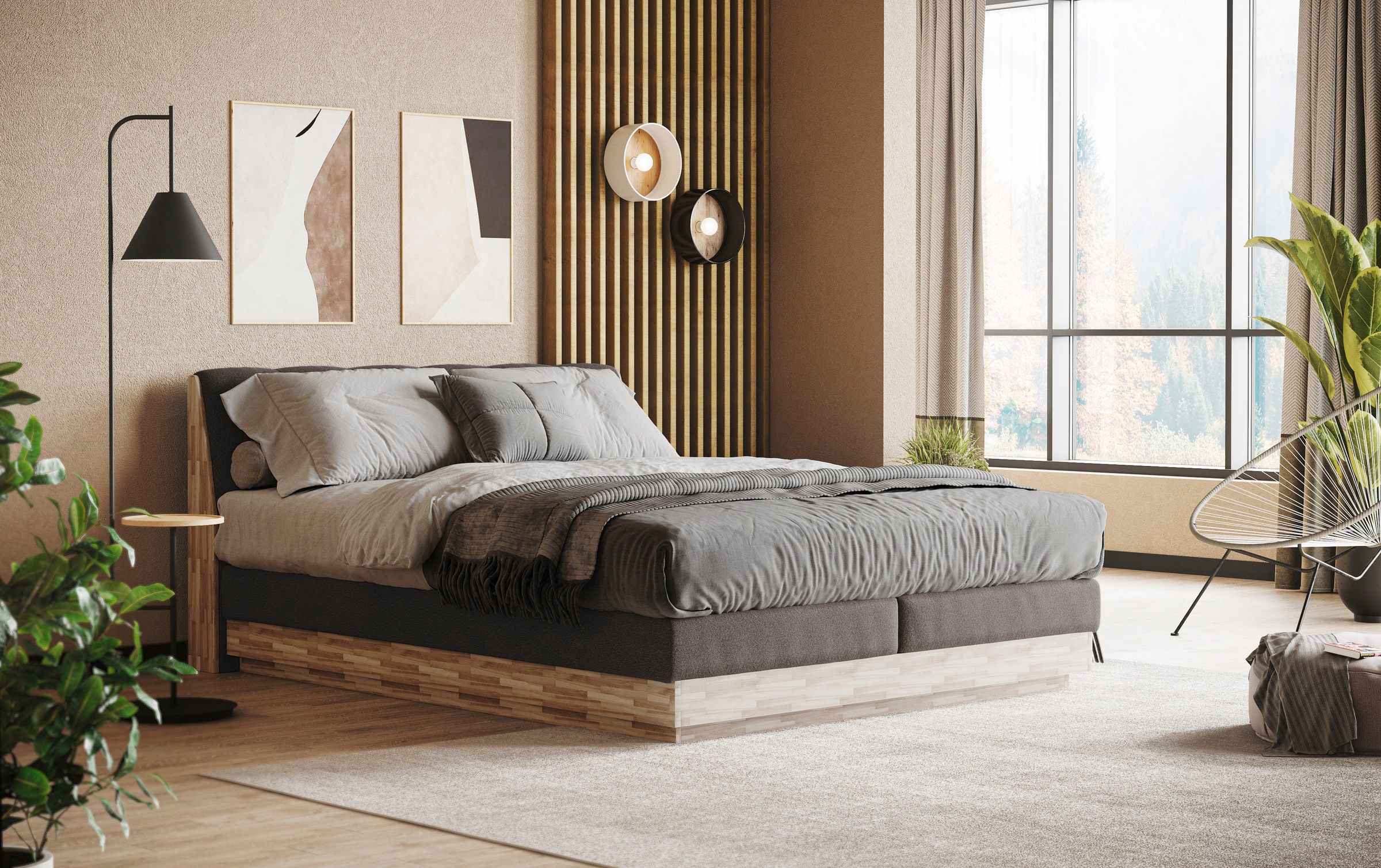 Home affaire Boxspringbett »Naome« Boxspringbett, Inklusive Topper günstig online kaufen