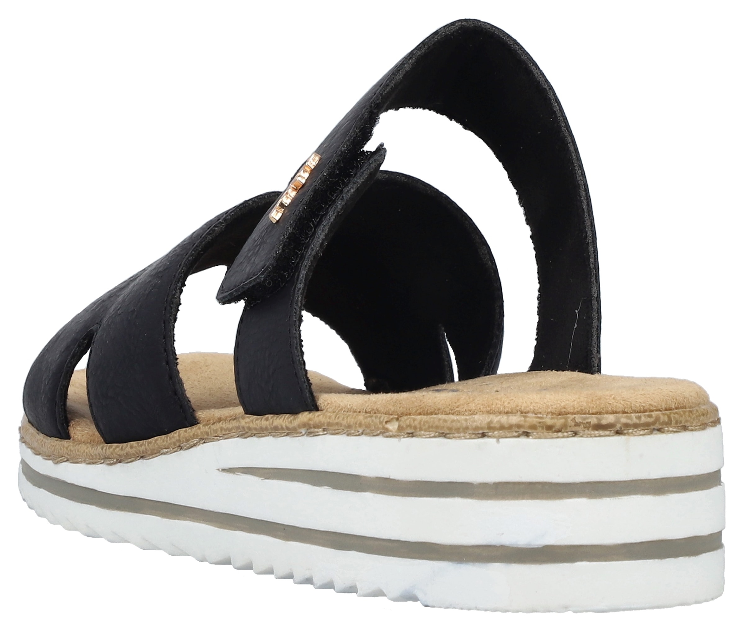 Rieker Pantolette, Sommerschuh, Keilabsatz, Hausschuh, Schlappen mit softer Innensohle