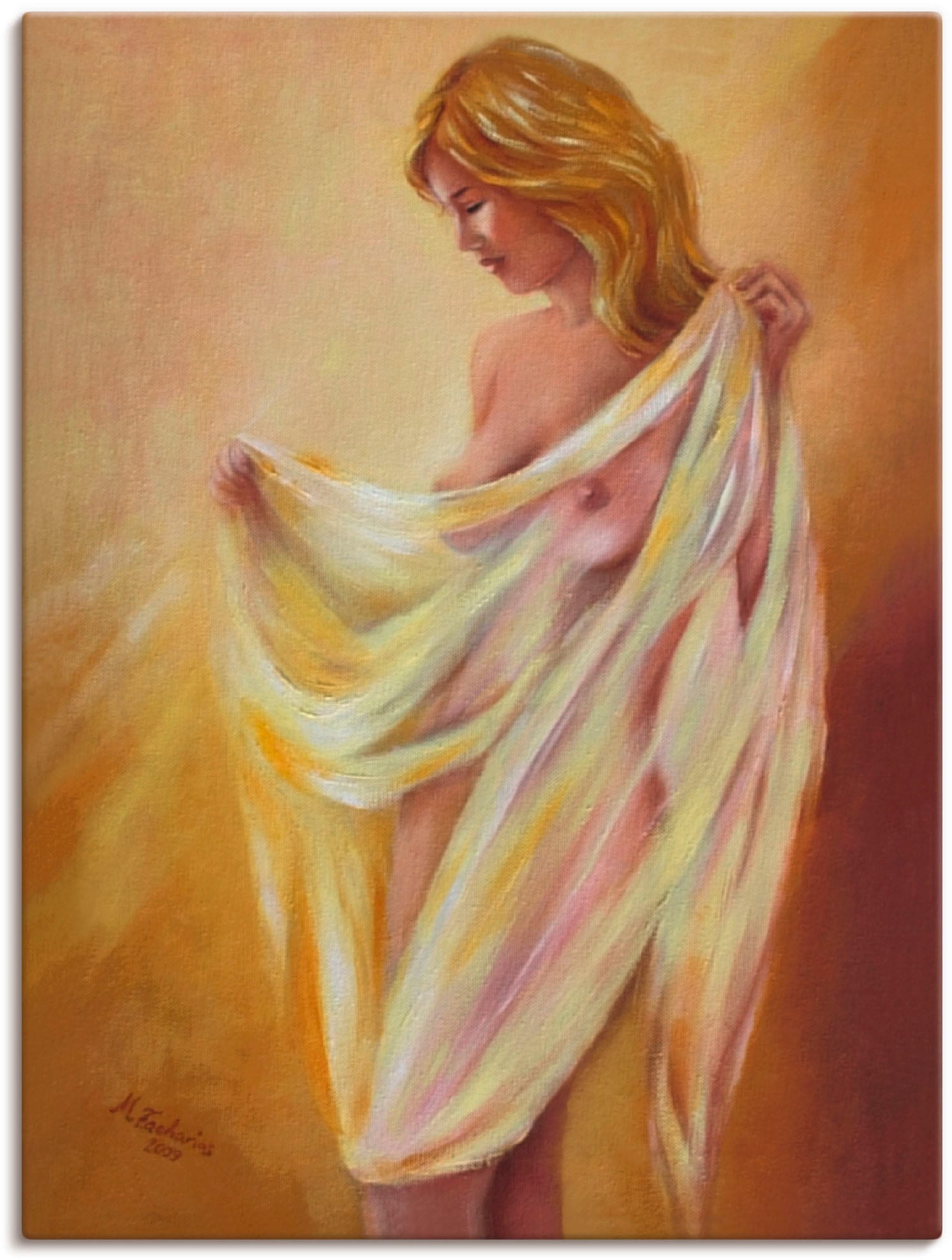 Artland Wandbild »Akt mit Tuch« Frau 1 Stk. tlg. als Leinwandbild, Poster, günstig online kaufen