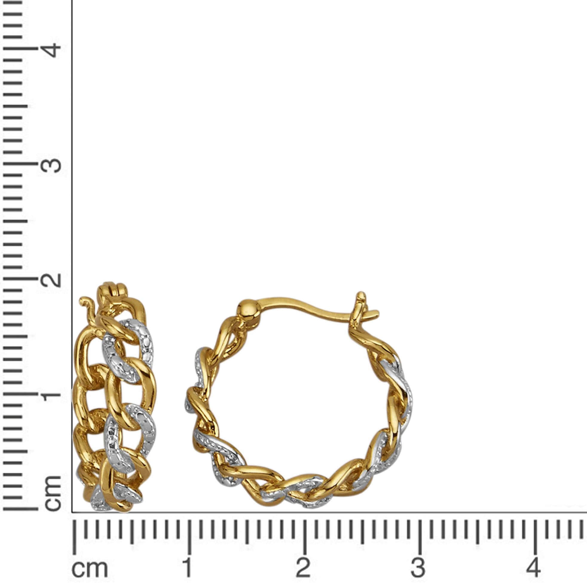 Firetti Paar Creolen »Schmuck Geschenk Silber 925 Ohrschmuck Ohrringe Kette Bicolor«, mit Diamant
