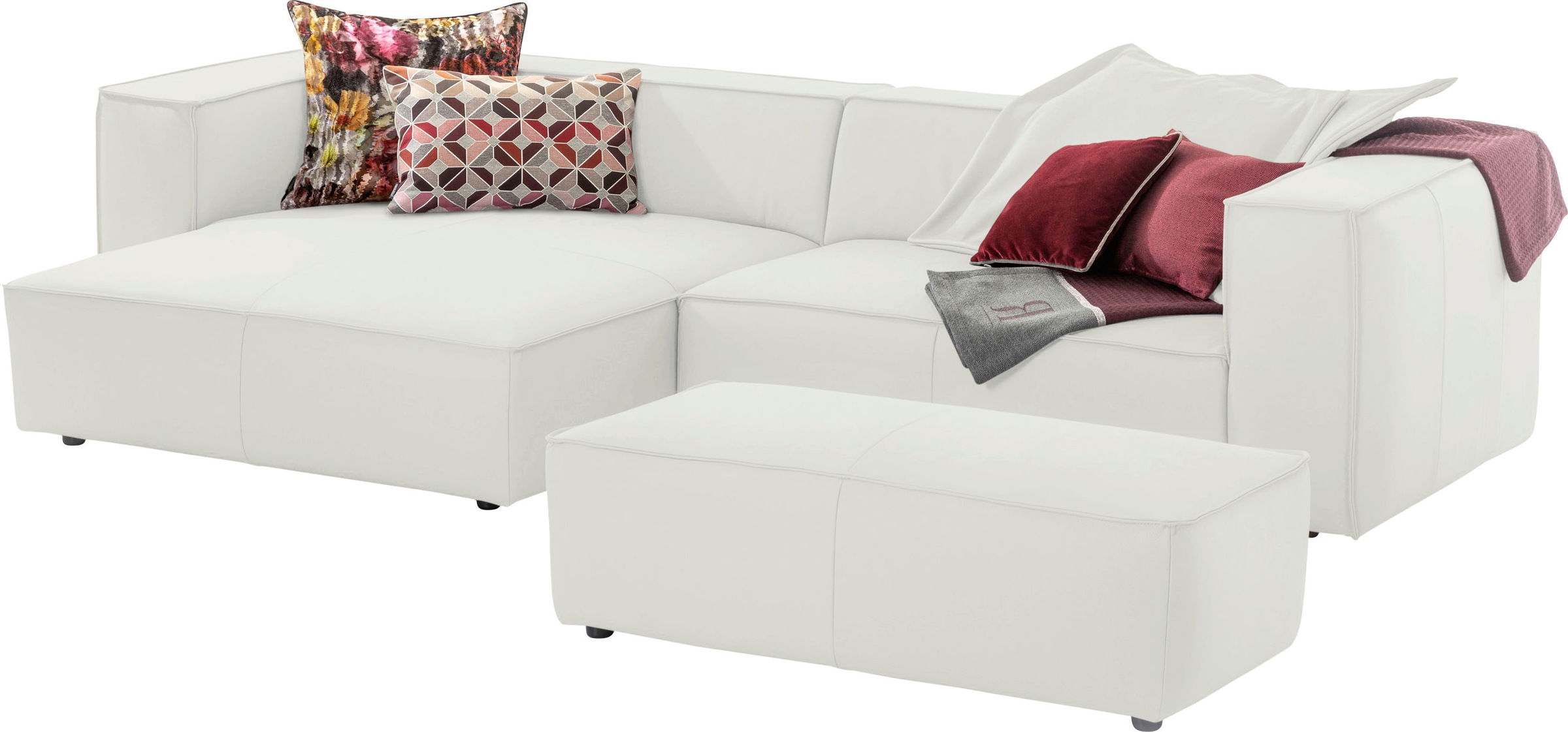 W.SCHILLIG Ecksofa »around-the-block«, (Spar-Set), inklusive Hocker, mit el günstig online kaufen