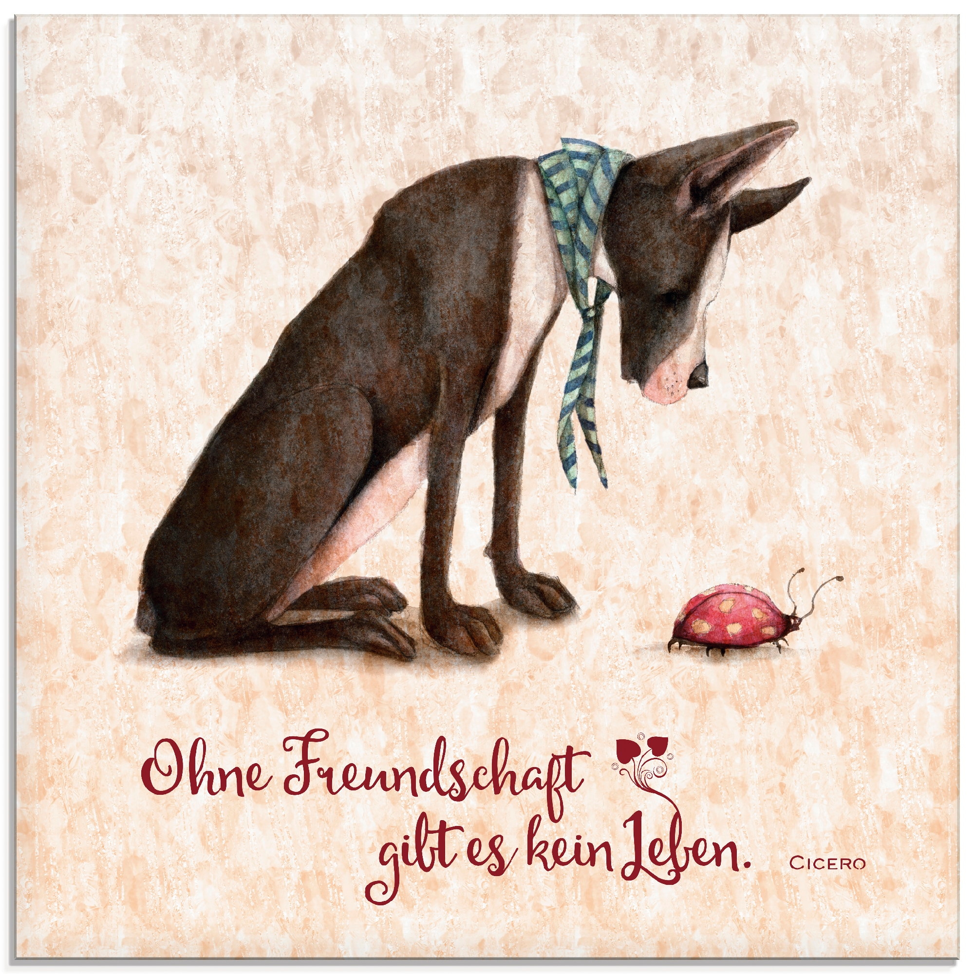 Glasbild »Lebensweisheit Freundschaft«, Tiere, (1 St.), in verschiedenen Größen