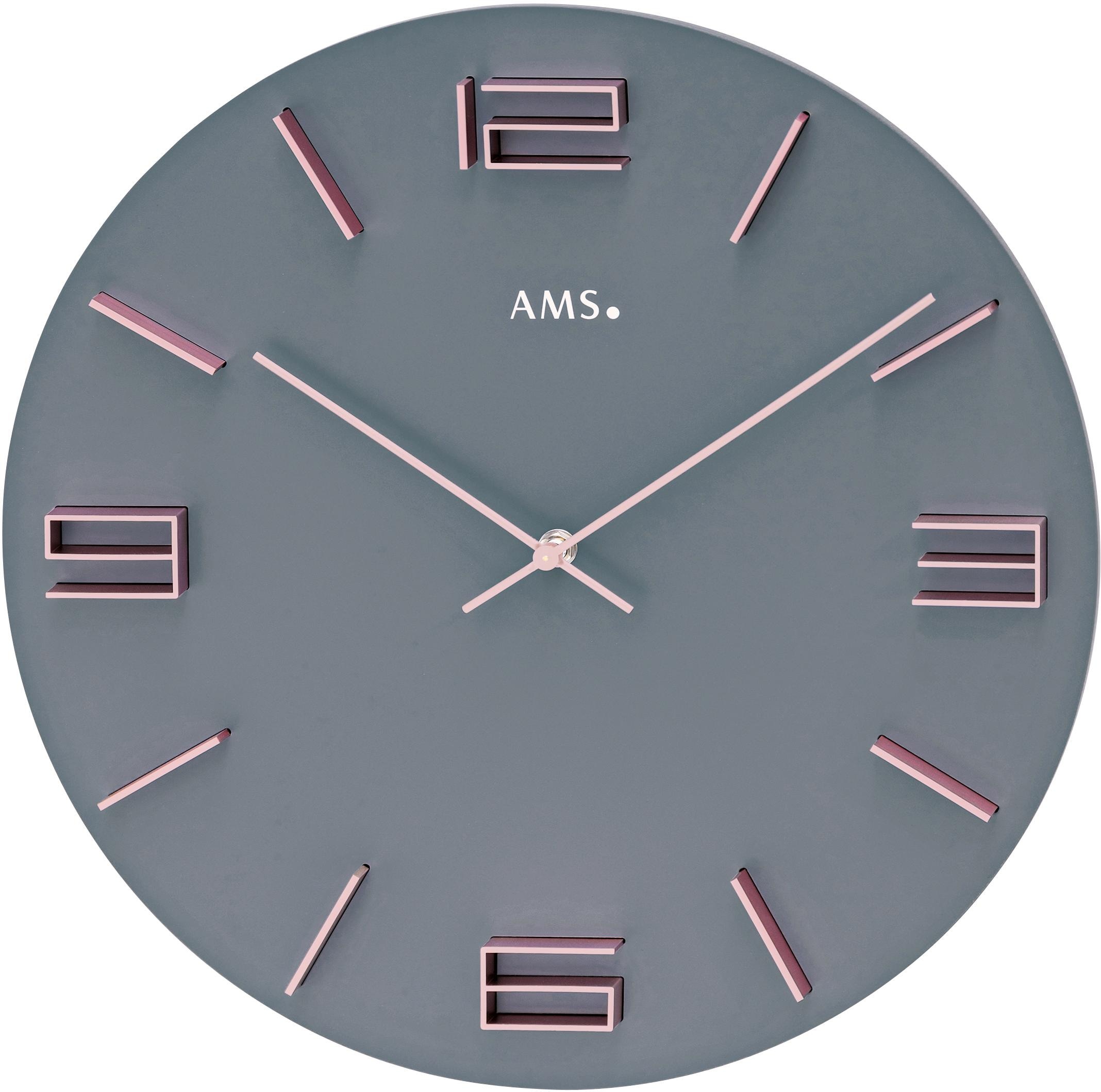 AMS Wanduhr »W9590«, Quarzuhr,Holz,Wohnzimmer,Esszimmer,Küche,Arbeitszimmer,Büro,Flur