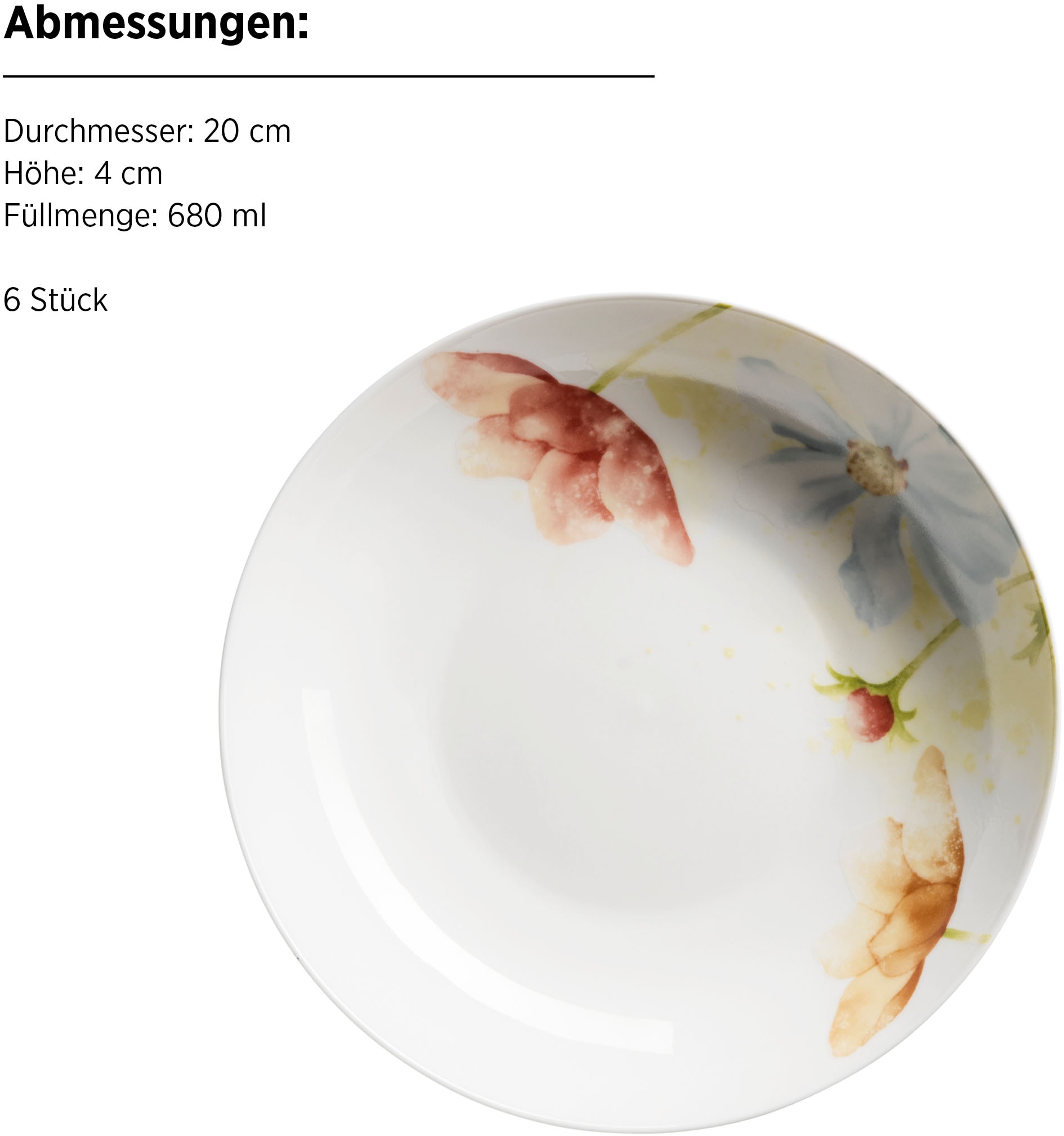 MÄSER Tafelservice »Amapola« mit zartem Blumendekor in Pastellfarben