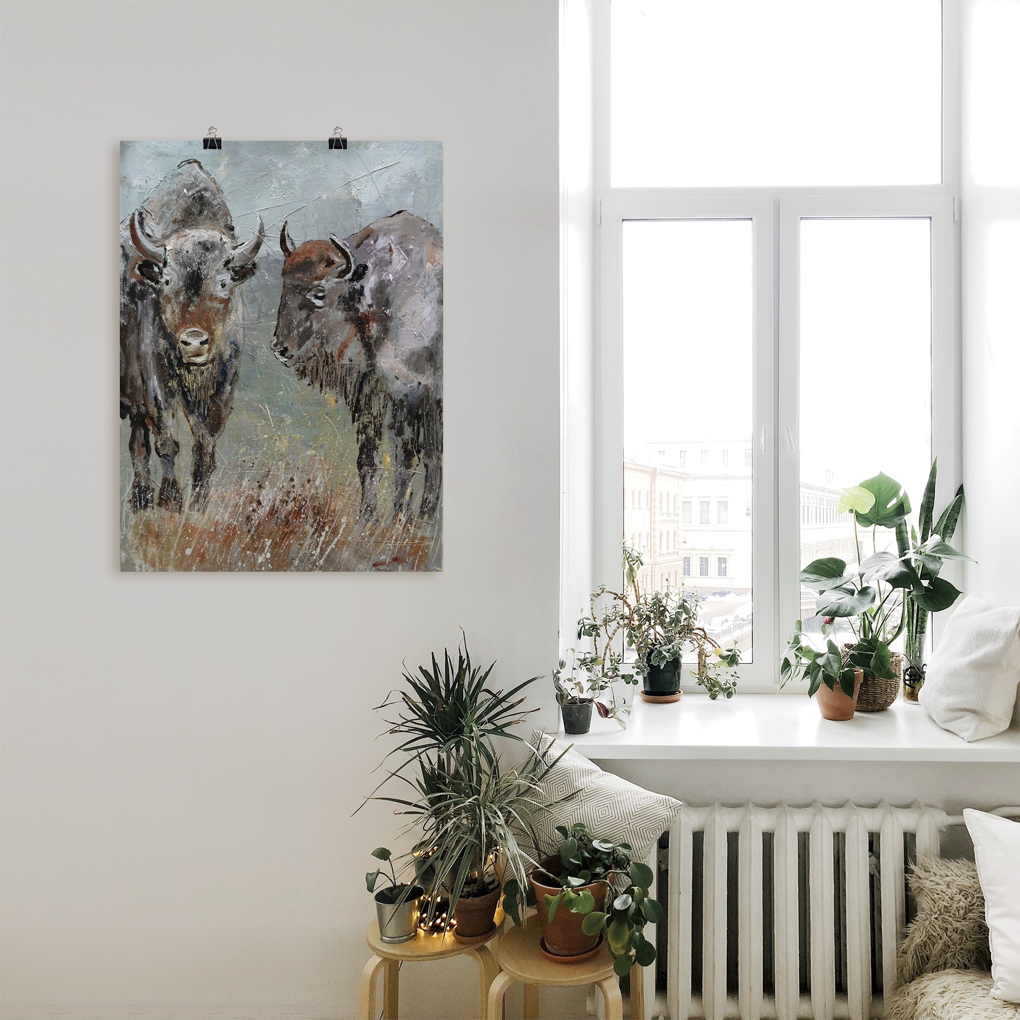 Artland Poster »Büffel«, Wildtiere, (1 St.), als Alubild, Leinwandbild, Wandaufkleber oder Poster in versch. Größen
