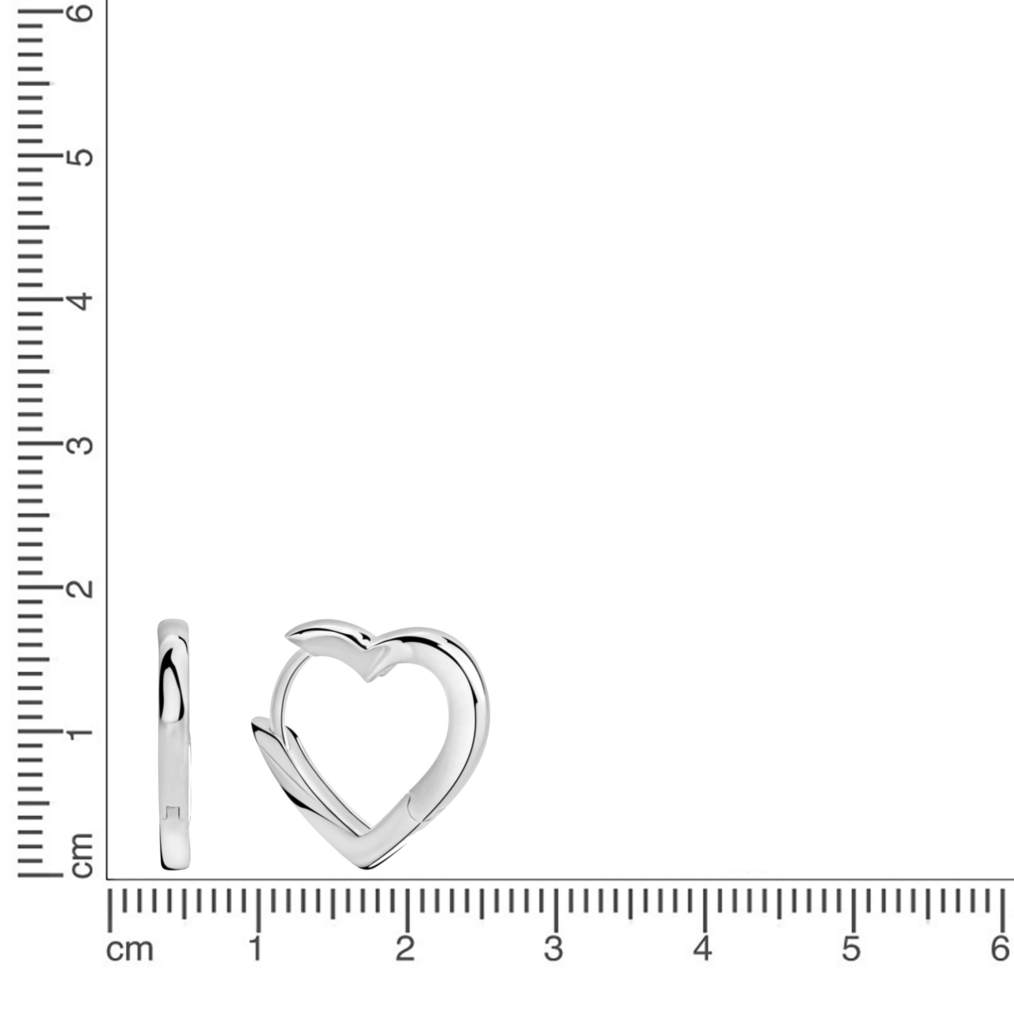 Vivance Paar Creolen »925/- Sterling Silber rhodiniert Herz«
