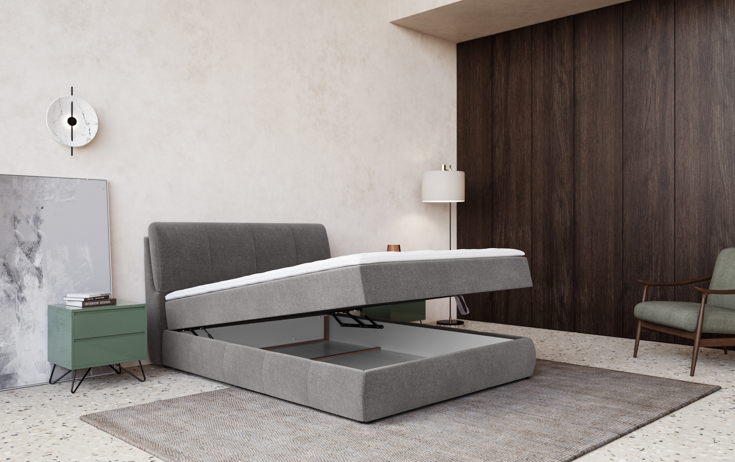 COTTA Boxbett »Cooper«, inkl. Topper, Bettkasten und verstellbarem Kopfteil