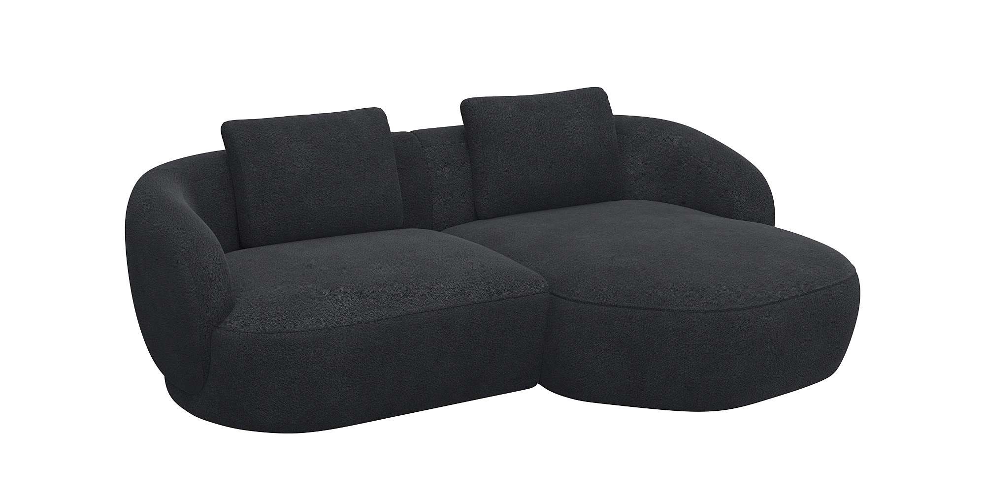 FLEXLUX Wohnlandschaft »Torino, rund, L-Form, Sofa-Ecke mit Recamiere, Longchair-Sofa«, Modernes, organisches Sofa-Design, Kaltschaum, Wellenunterfederung