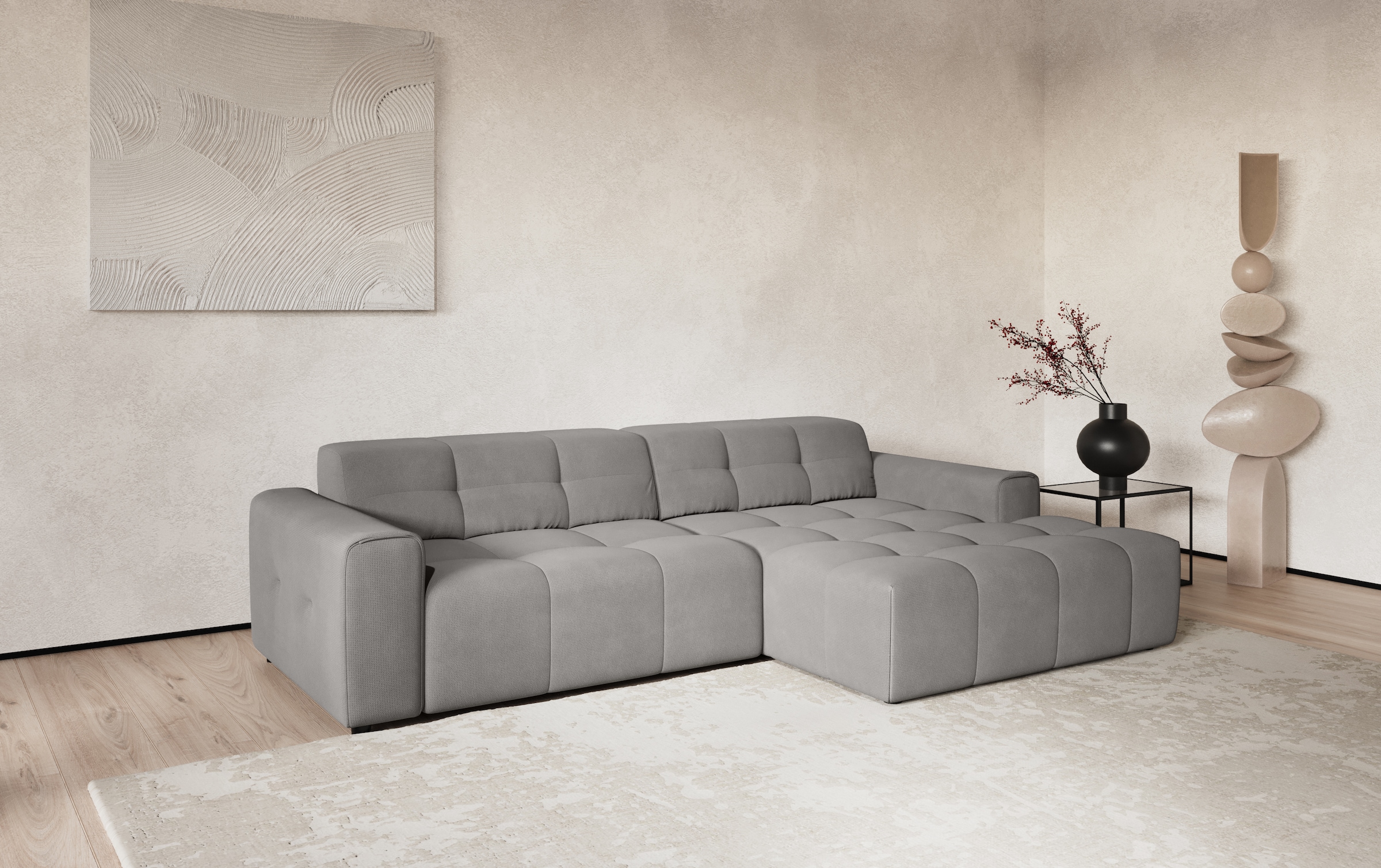 COTTA Ecksofa »Sento L-Form, Breite 280 cm, Chenille-Struktur«