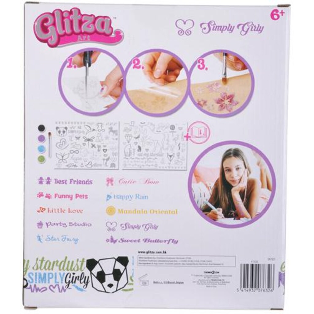 Knorrtoys® Kreativset »GLITZA Simply Girly«, (Set), Für alle Oberflächen geeignet