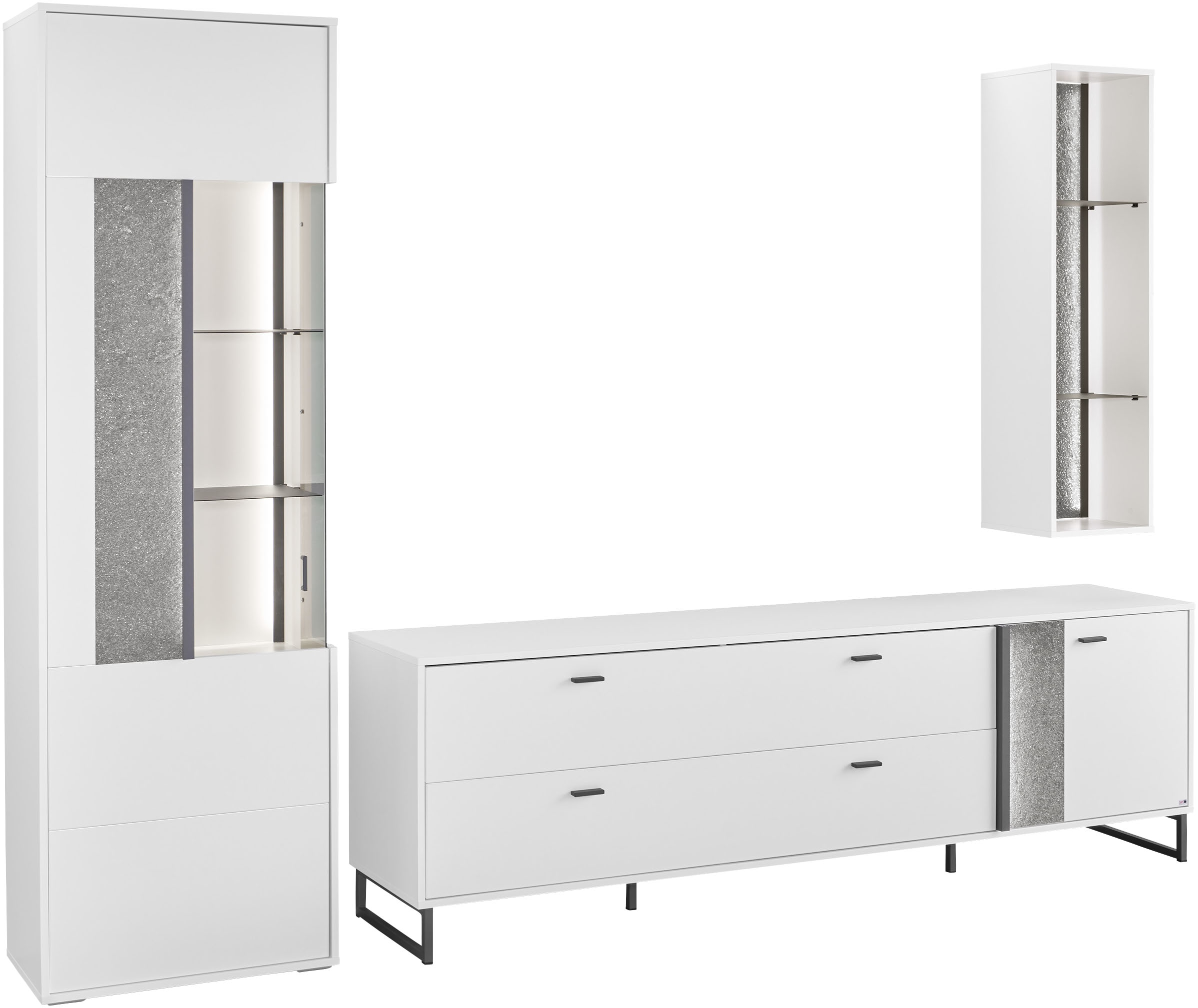 set one by Musterring TV-Wand »Deltona« 3 Stk. tlg. Zierelemente aus Sandst günstig online kaufen