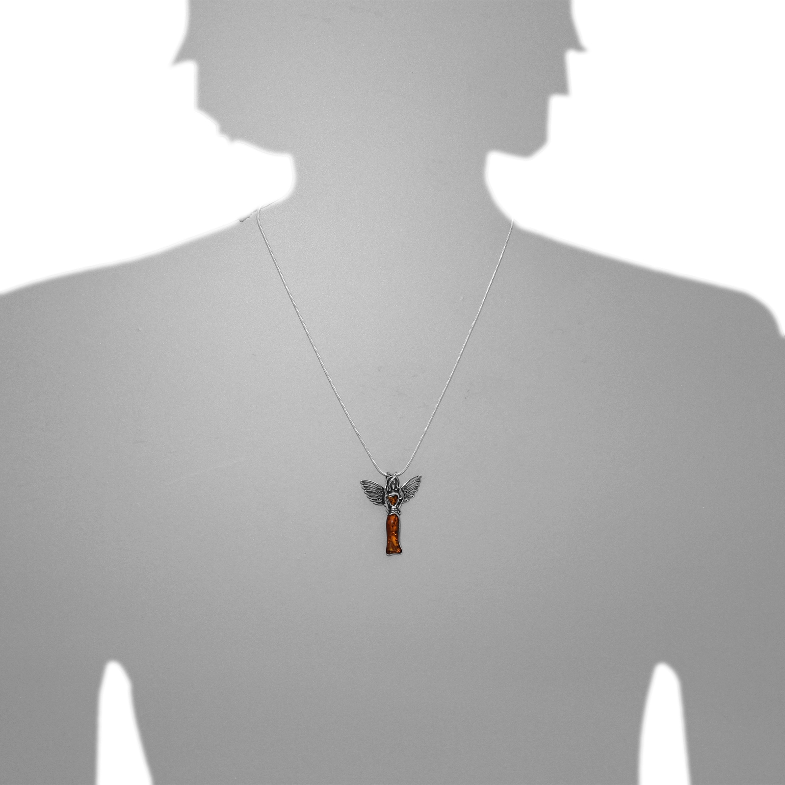 OSTSEE-SCHMUCK Kette mit Anhänger »Ostsee-Schmuck Kette mit Anhänger Gleiter-Engel 40 mm«, (2 tlg.)