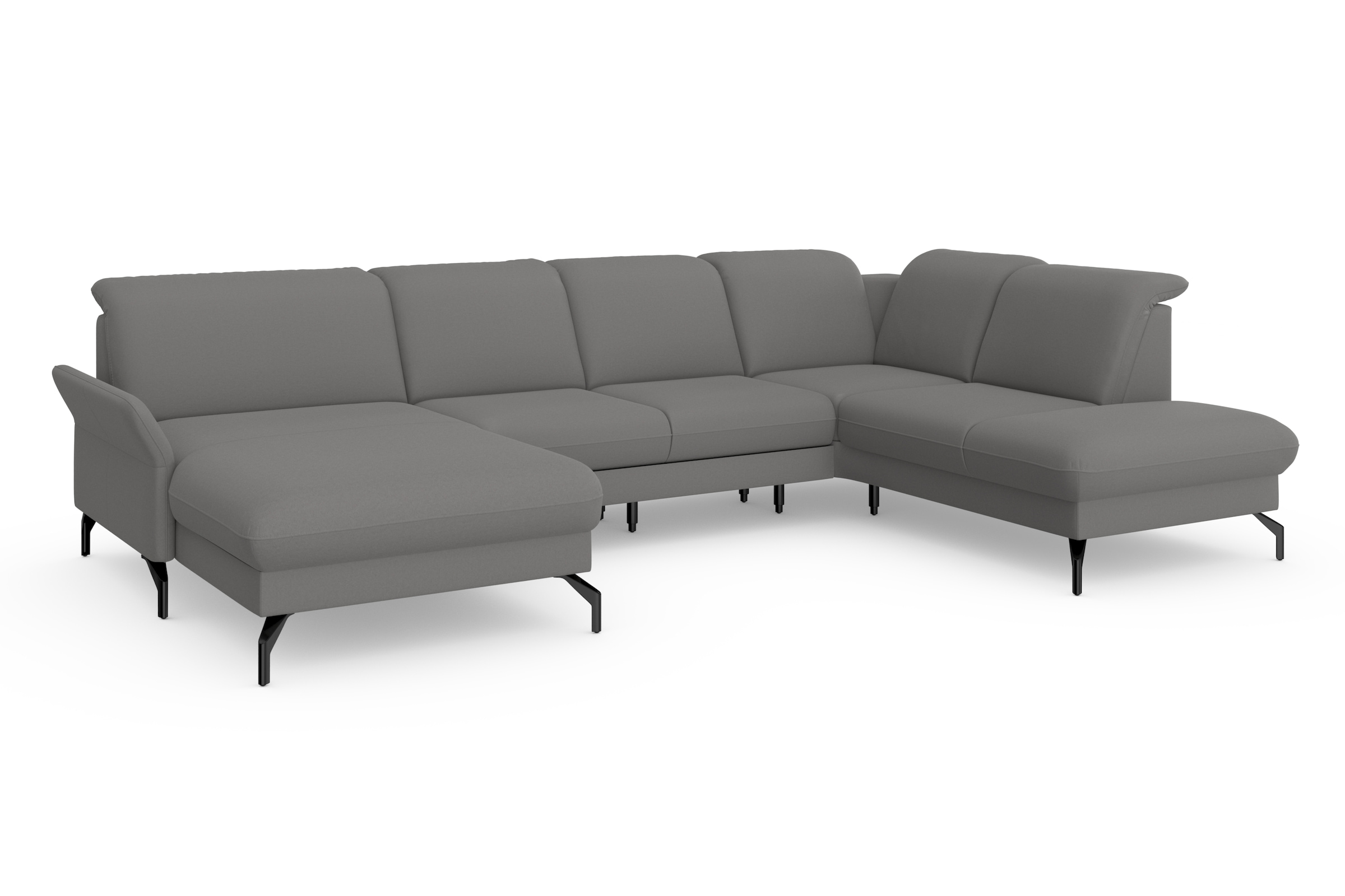 sit&more Wohnlandschaft »Fashion U-Form«, wahlweise mit Kopfteilverstellung, Vorziehsitz, motorisch, Metallfüße