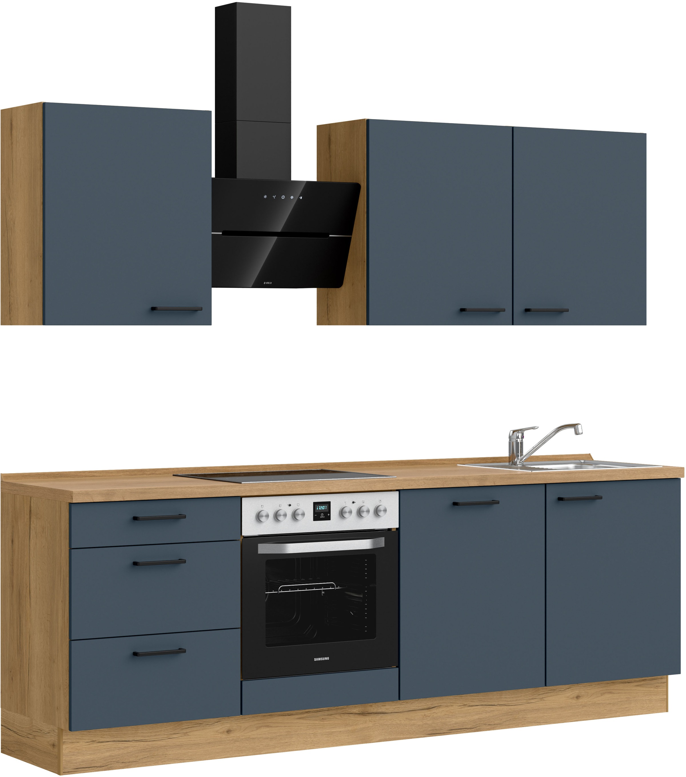 nobilia® Küchenzeile »"Easytouch II"«, vormontiert, Ausrichtung wählbar, Breite 240 cm, wahlw. mit E-Geräten