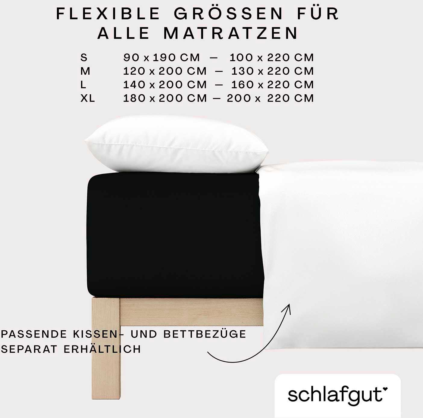 Schlafgut Spannbettlaken »PURE BOXSPRING in Gr. 90x200, 140x200 oder 180x200, für Boxspringbett«, aus Bio-Baumwolle, für Matratzen bis 40 cm Höhe, Bettlaken