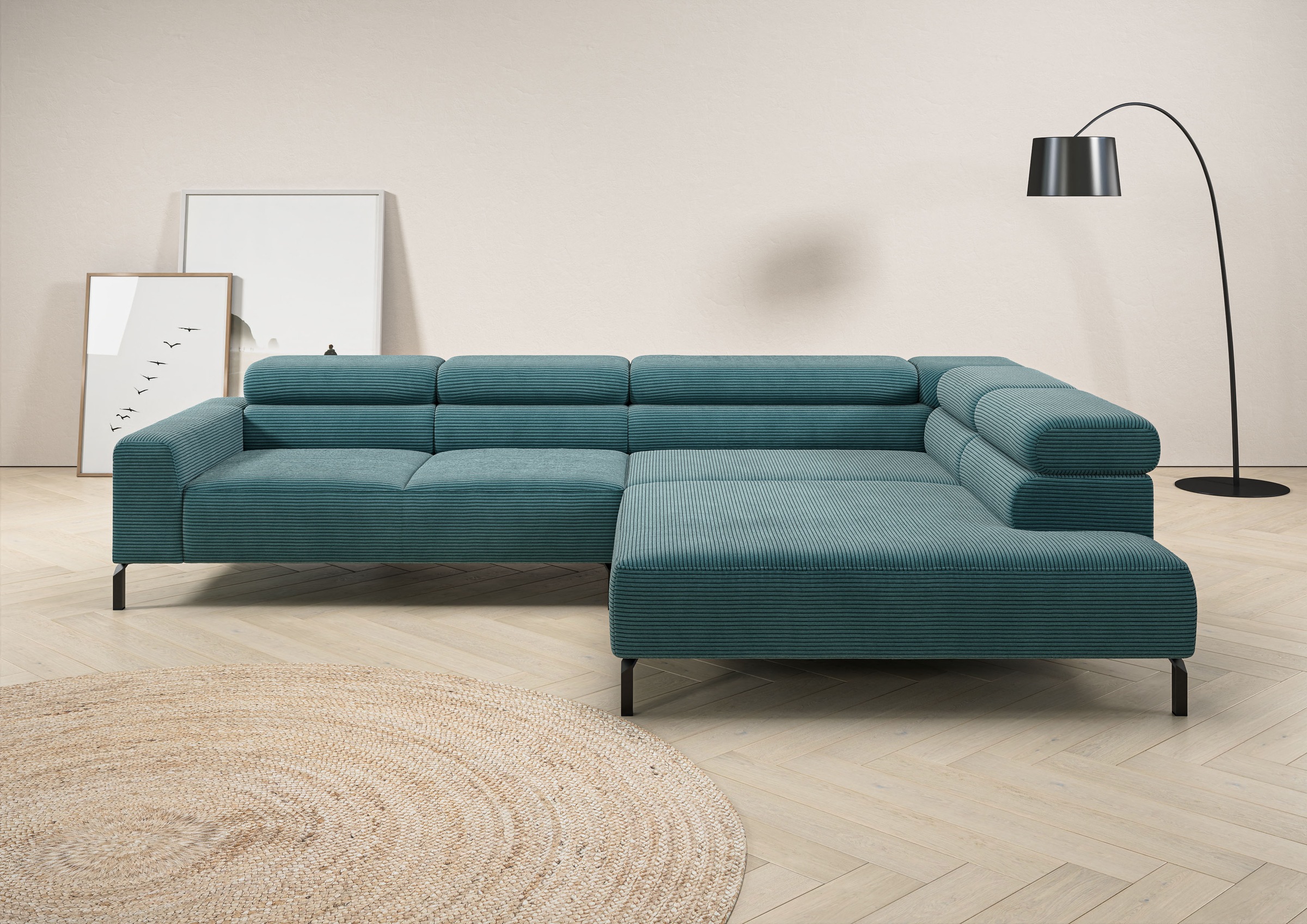 Places of Style Ecksofa »Antonelli, L-Form, inkl. Kopfteilverstellung, Brei günstig online kaufen