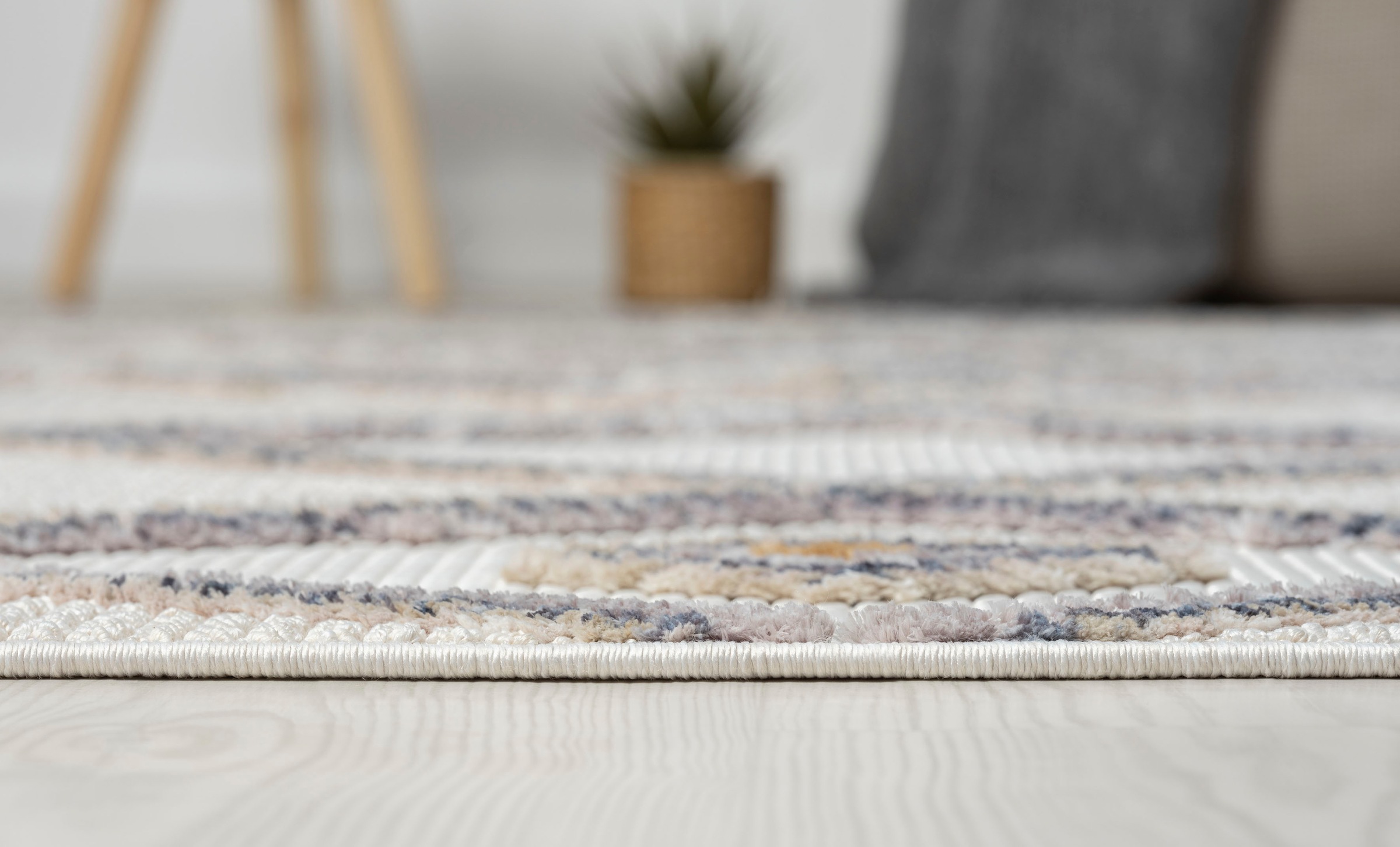 Myflair Möbel & Accessoires Teppich »Luana 2 Lagerräumung«, rechteckig, 10 mm Höhe, Kurzflor, Sisal Optik, mit Fransen, besonders weich durch Microfaser