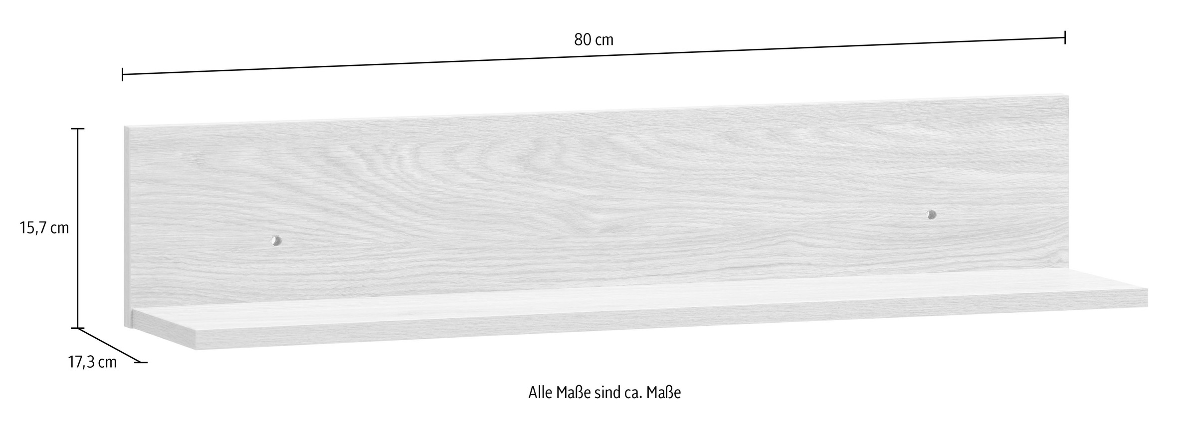 Schildmeyer Wandregal »Solea«, Breite 80 cm, Dekor mit fühlbarer Holzstruktur