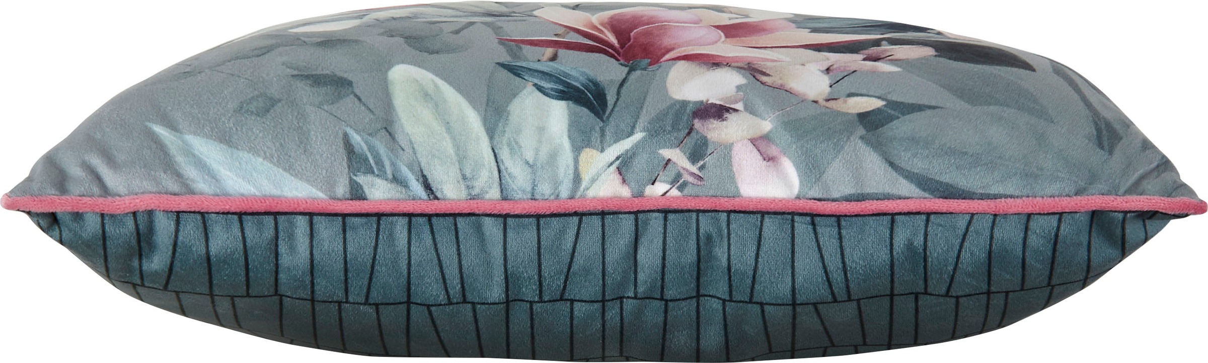 Descanso Dekokissen »Parler«, Mit Füllung, 1 Stück, Mit Biese, 48x48, Wendeoptik, Weich, Blume, Grün