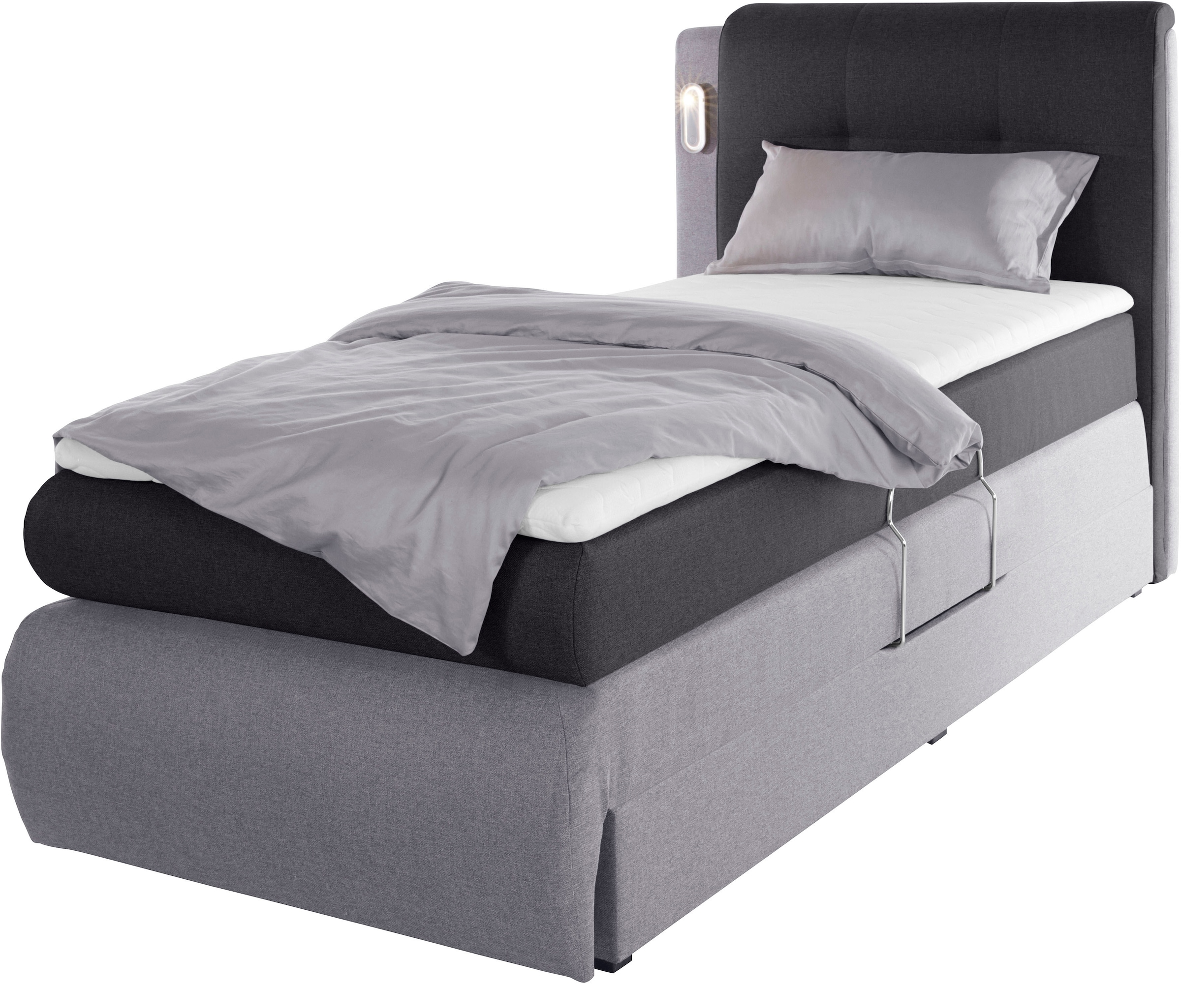 COLLECTION AB Boxspringbett »Borna«, inklusive Bettkasten, LED-Beleuchtung und Topper