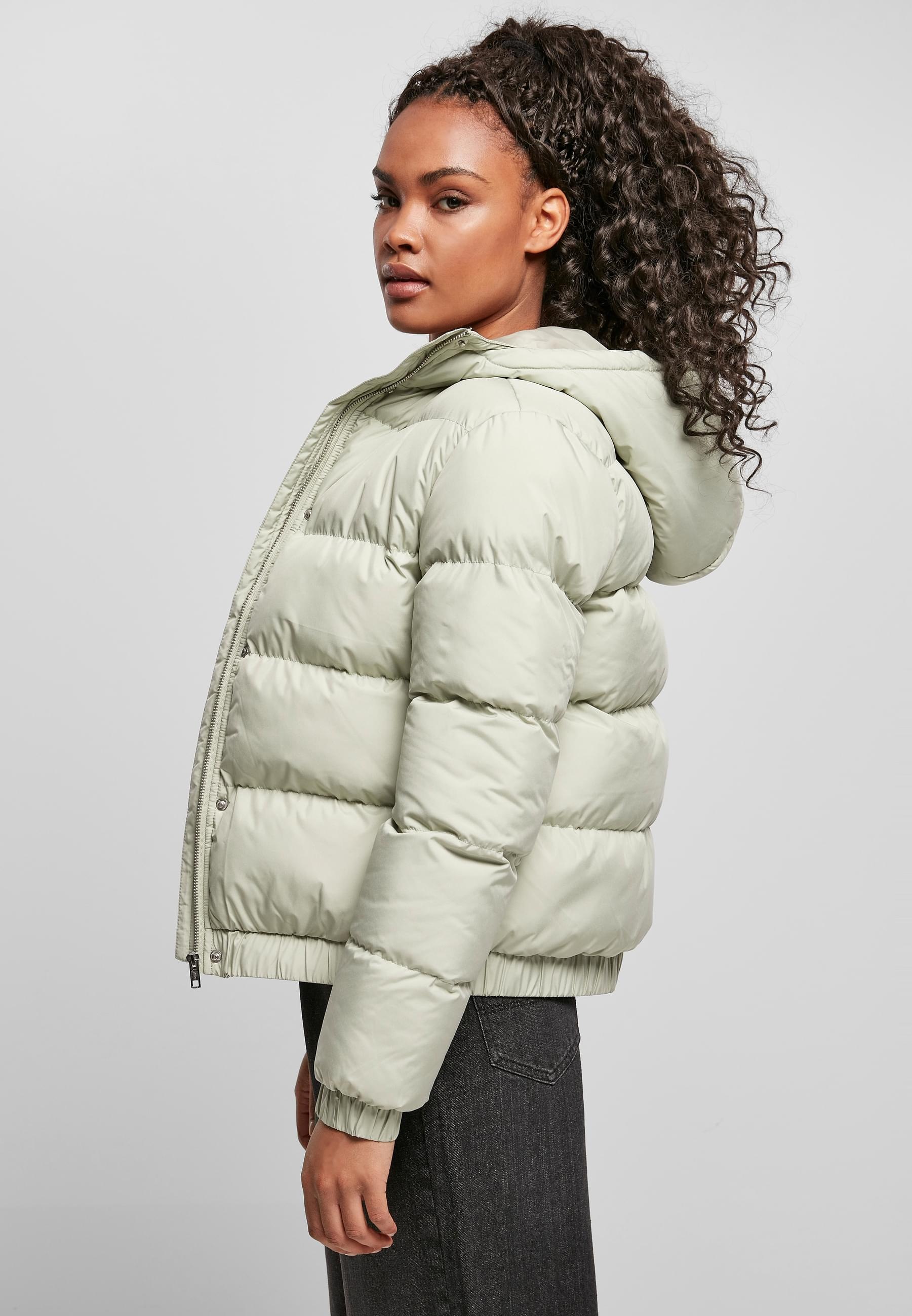 URBAN CLASSICS Winterjacke »Urban Classics Damen Ladies Hooded Puffer Jacket« 1 Stk. tlg. mit Kapuze