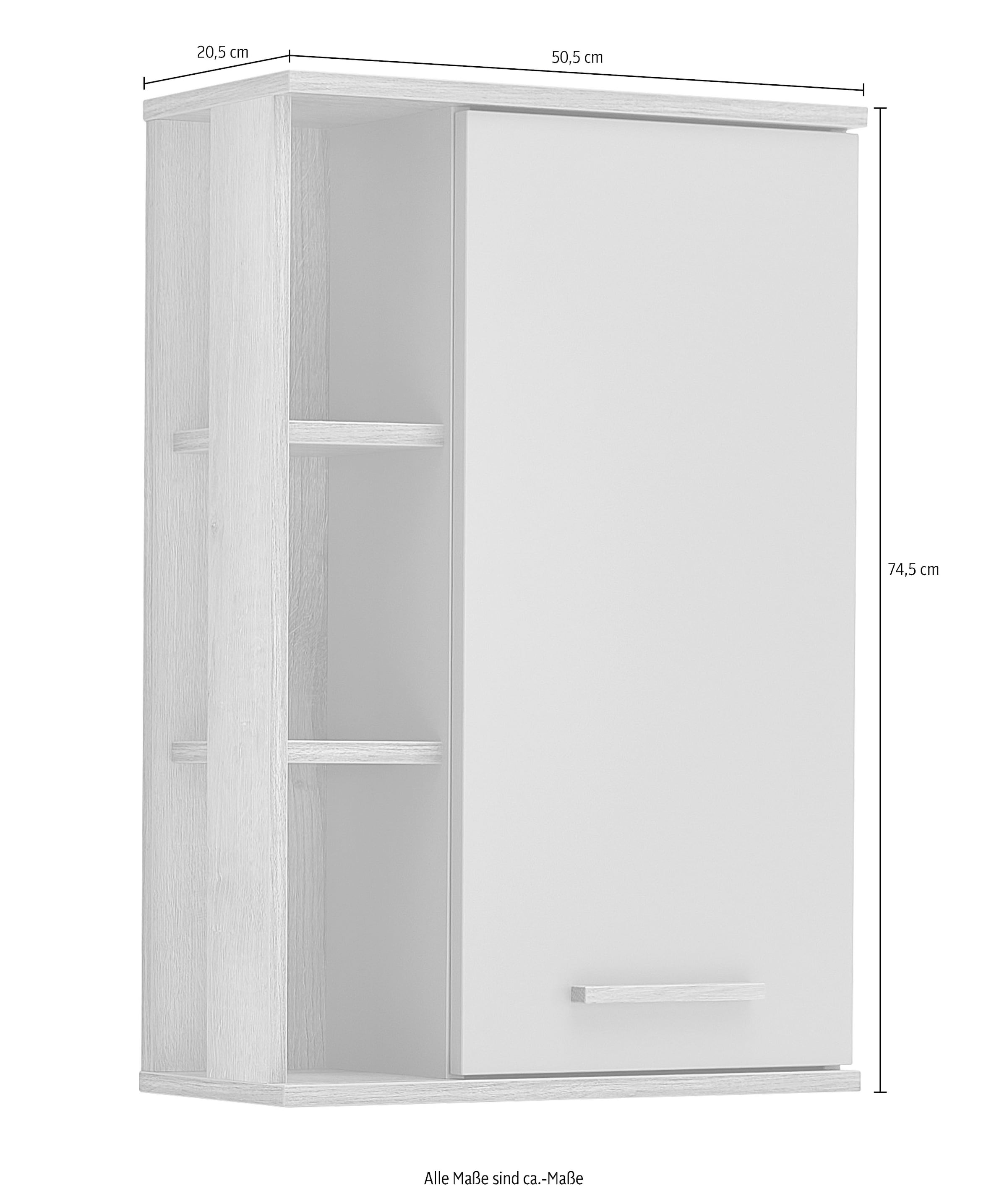 Saphir Badmöbel-Set »Quickset 5-teilig, Waschbeckenunterschrank mit LED-Spiegel«, (5 St.), Unterschrank, Hängeschrank, Midischrank, inkl. Türdämpfer, 4 Türen