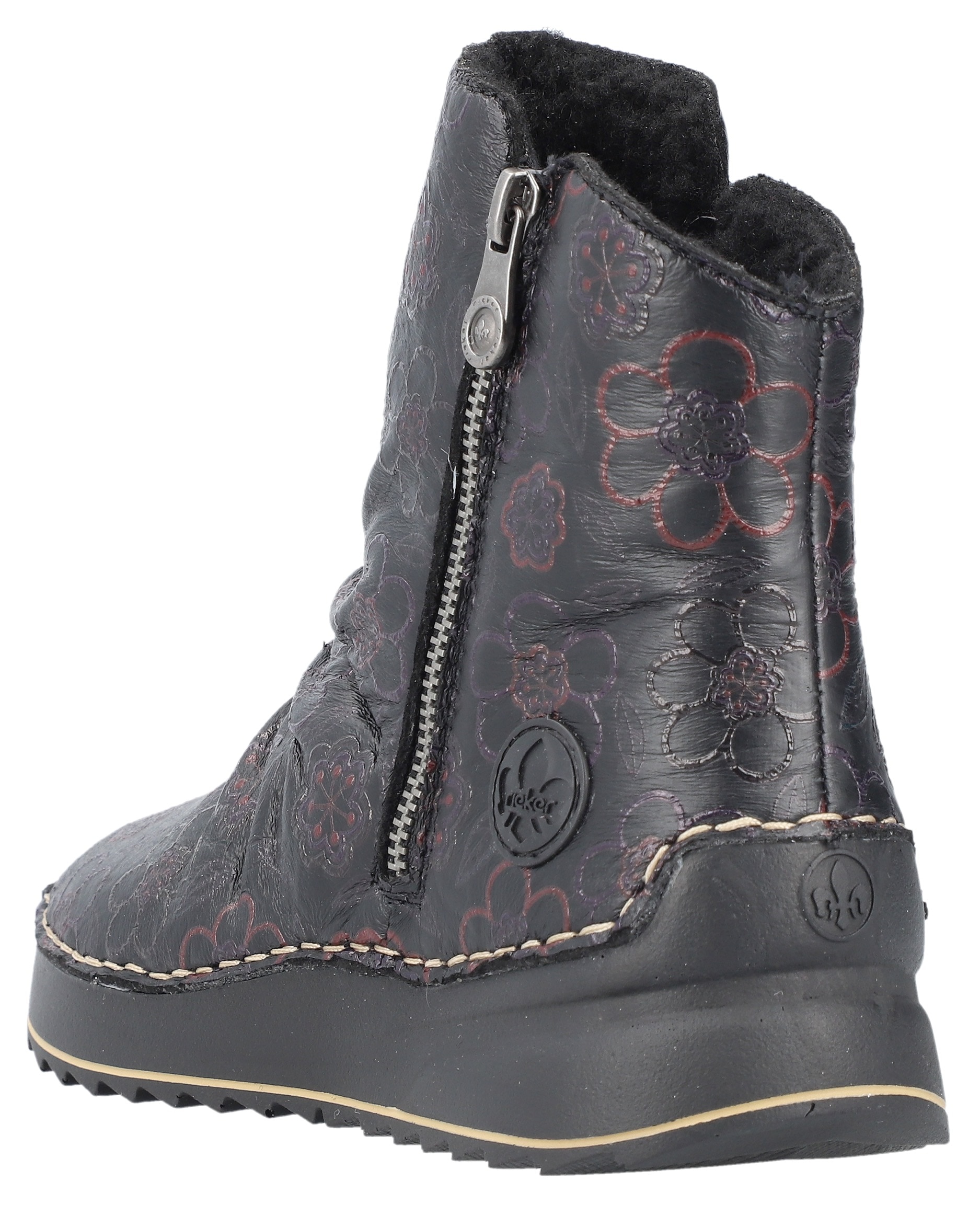 Rieker Winterboots, Plateaustiefelette, Print-Boots mit Außenreißverschluss