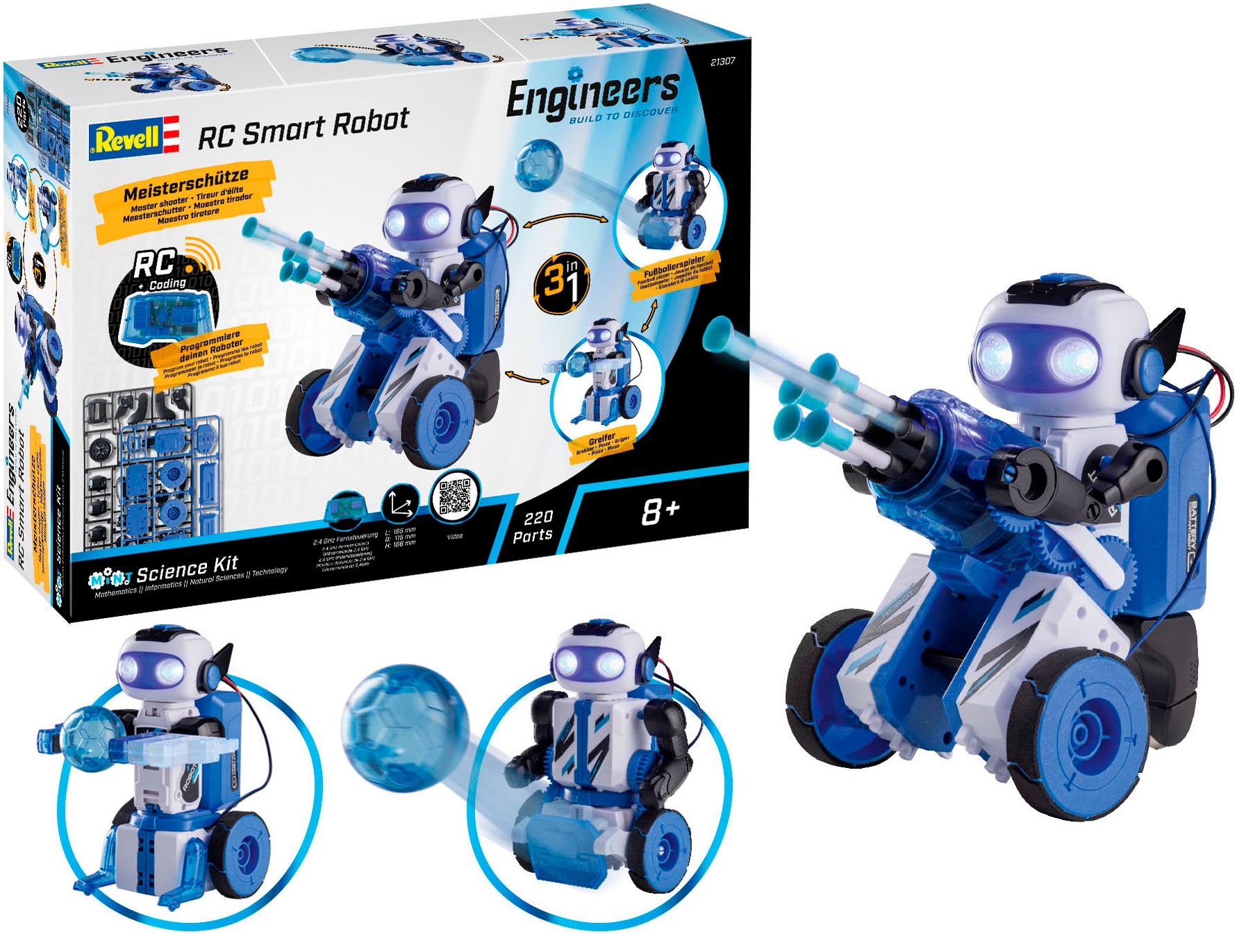 Revell® RC-Roboter »Revell Engineers, 3in1 Experimentierkasten RC Smart Robot, 2,4 GHz«