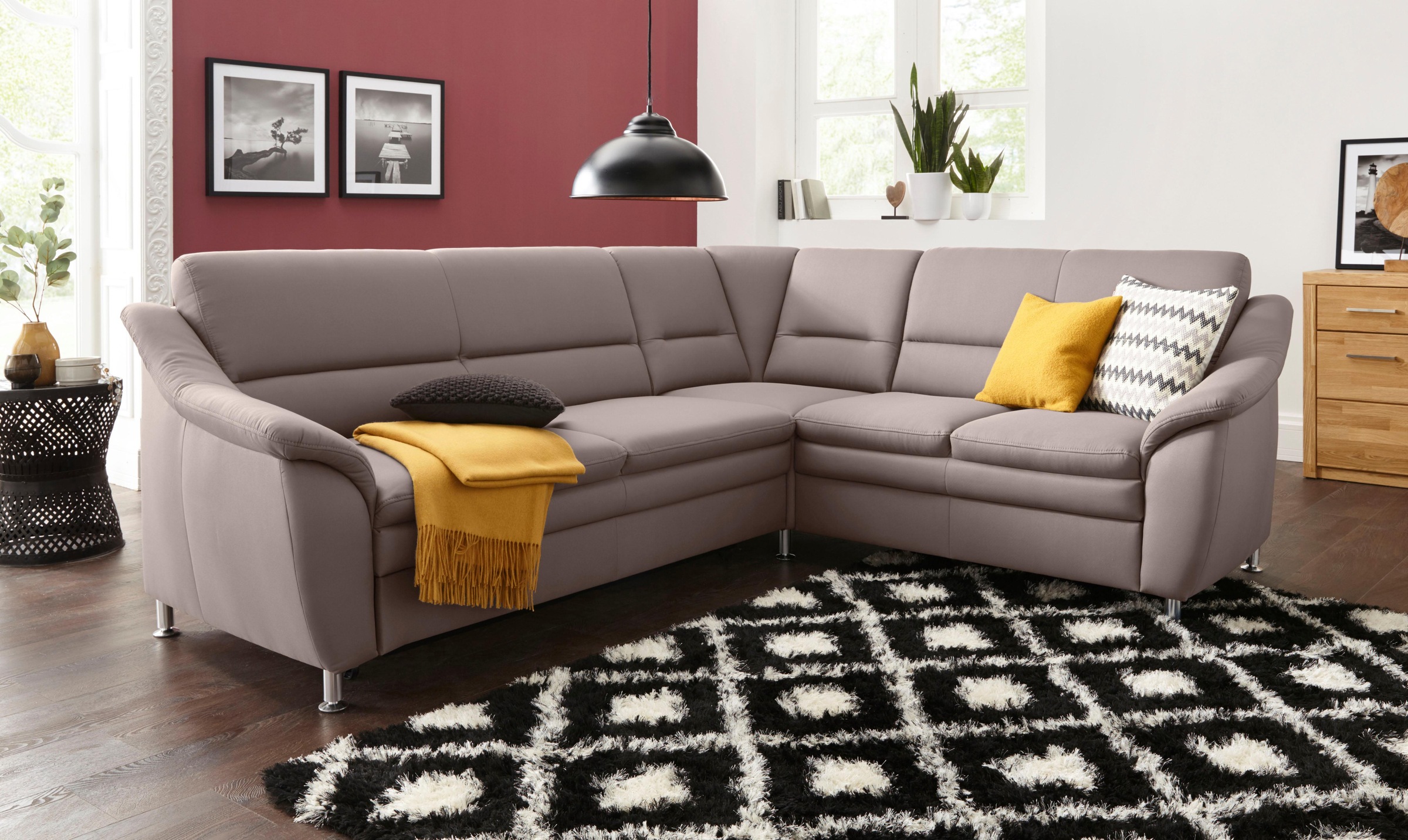 sit&more Ecksofa »Cardoso L-Form« mit Federkern, wahlweise mit Bettfunktion günstig online kaufen