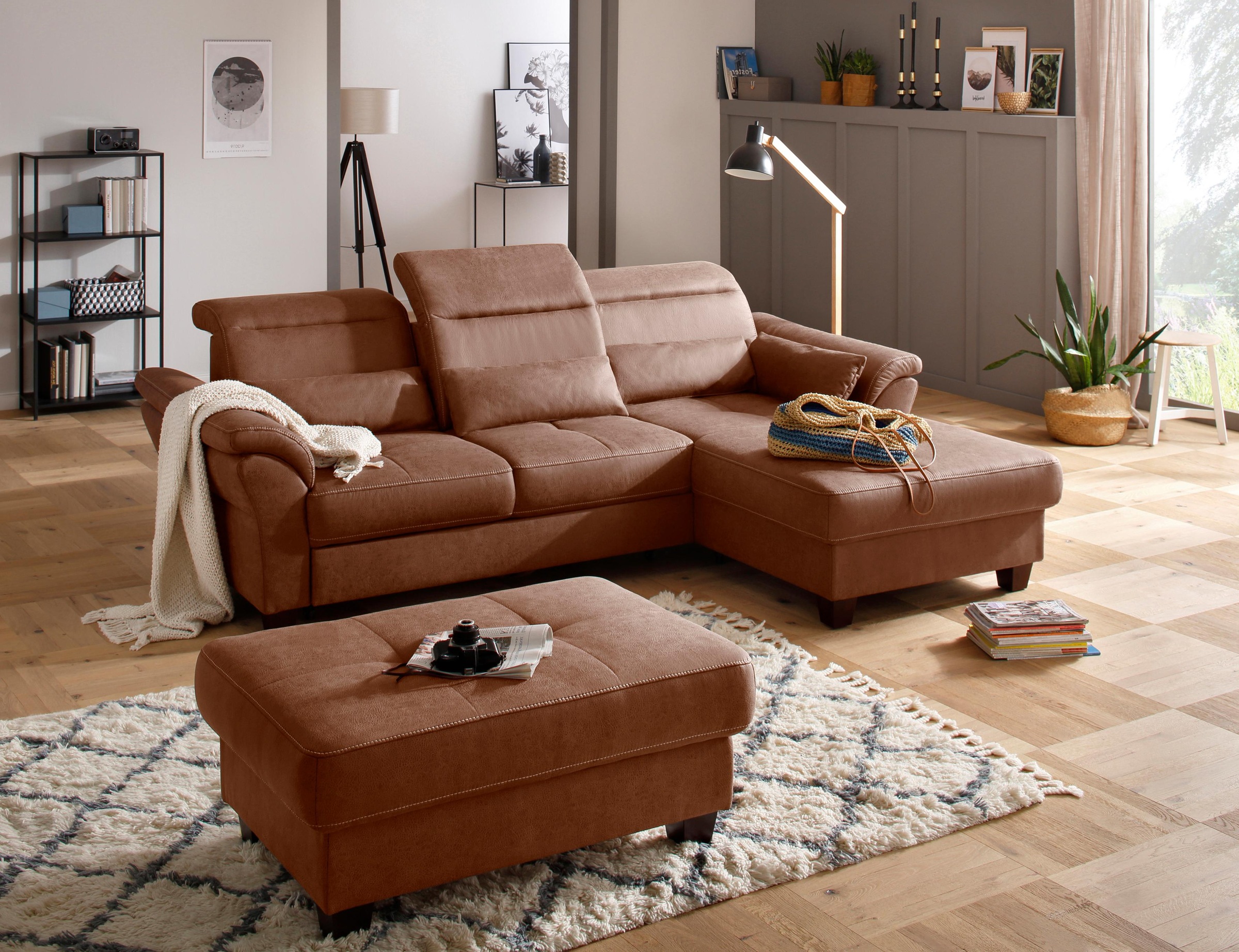 Home affaire Ecksofa »Solvei L-Form« mit Recamierenabschluß und Sitztiefenv günstig online kaufen