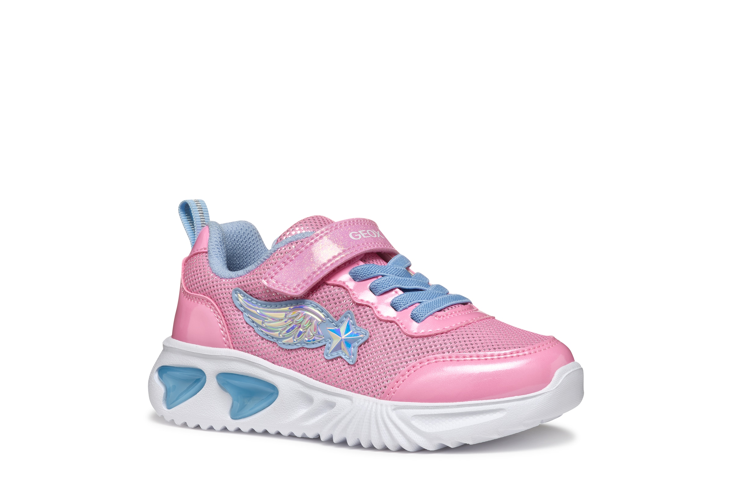 Geox Sneaker »J ASSISTER GIRL«  Halbschuh, Freizeitschuh mit Klettverschluss und Blinkfunktion