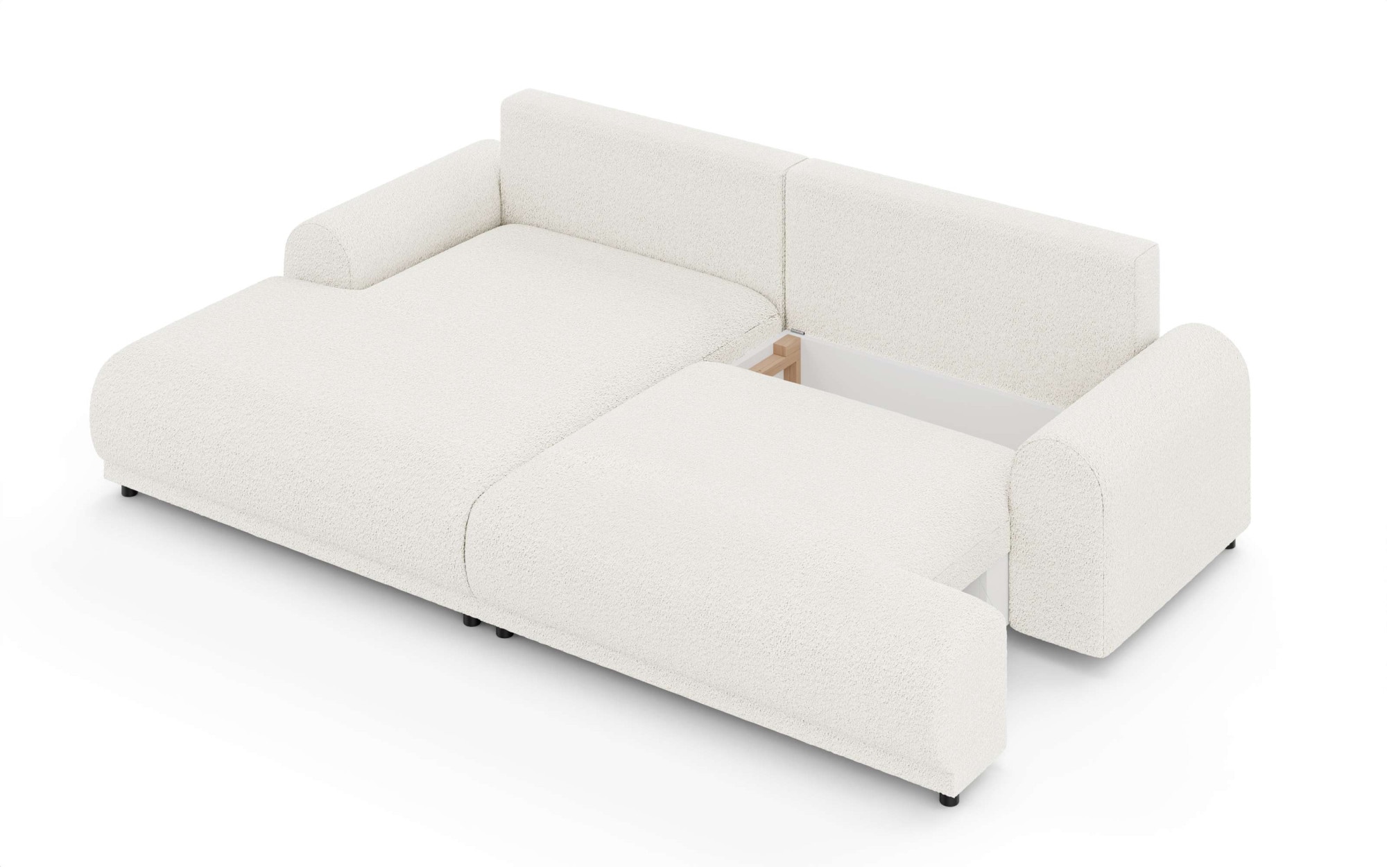 INOSIGN Ecksofa »Marsby, mit Bettfunktion und Bettkasten, Maße: B/H/T 242/65/145 cm«, L-Form mit Wellenunterfederung, Recamiere links oder rechts bestellbar