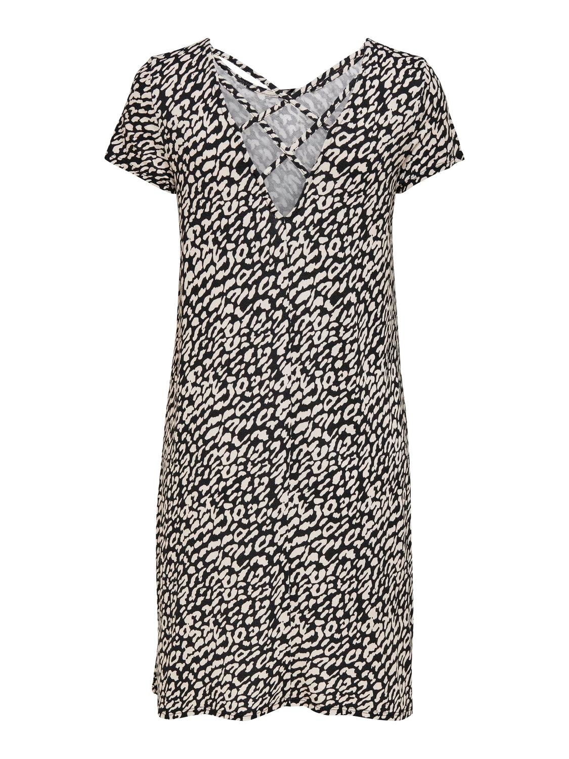 ONLY Minikleid »ONLBERA BACK LACE UP S/S DRESS JRS NOOS« Viskosemischung, regular fit, Rundhals
