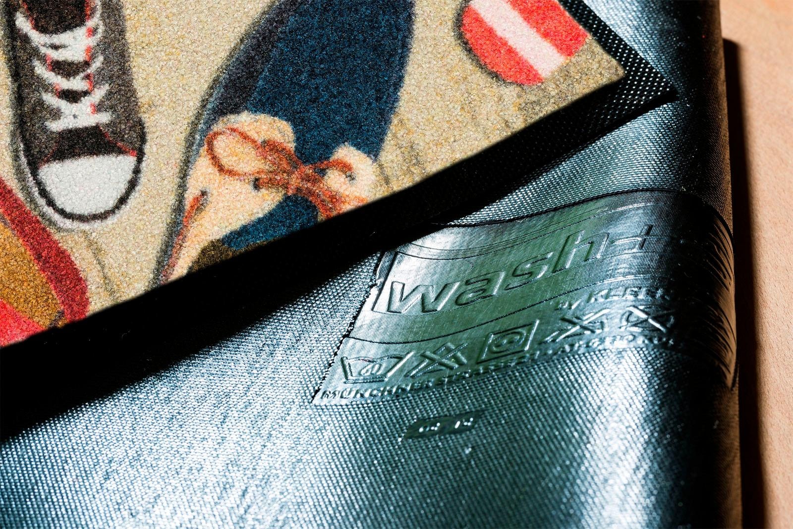 wash+dry by Kleen-Tex Fußmatte »Shoes welcome«, rechteckig, 7 mm Höhe, Schmutzfangmatte, mit Spruch, rutschhemmend