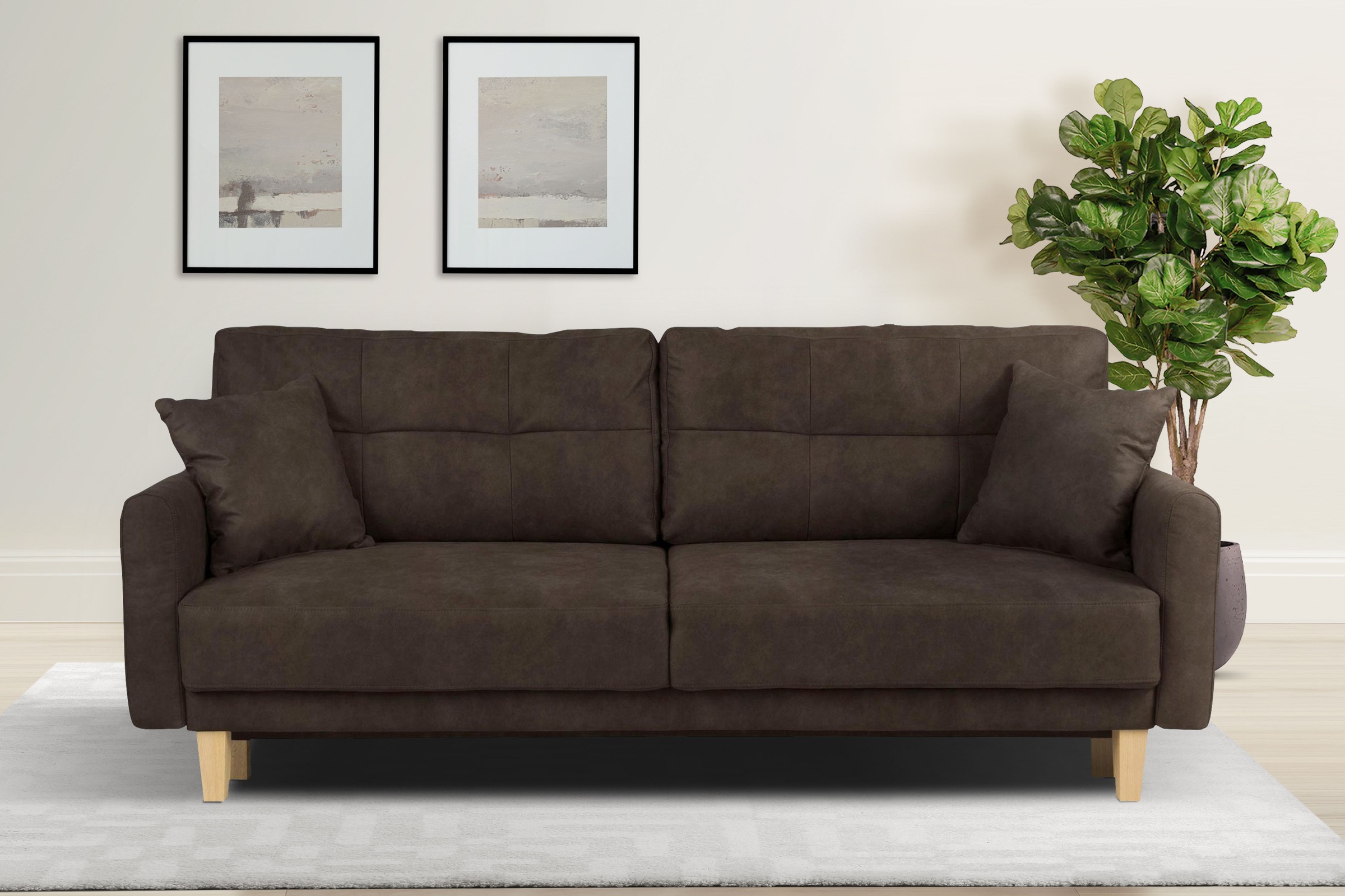 Home affaire 3-Sitzer "TRIPLO optionale Schlafsofa mit Bettkasten, Maße B/T günstig online kaufen