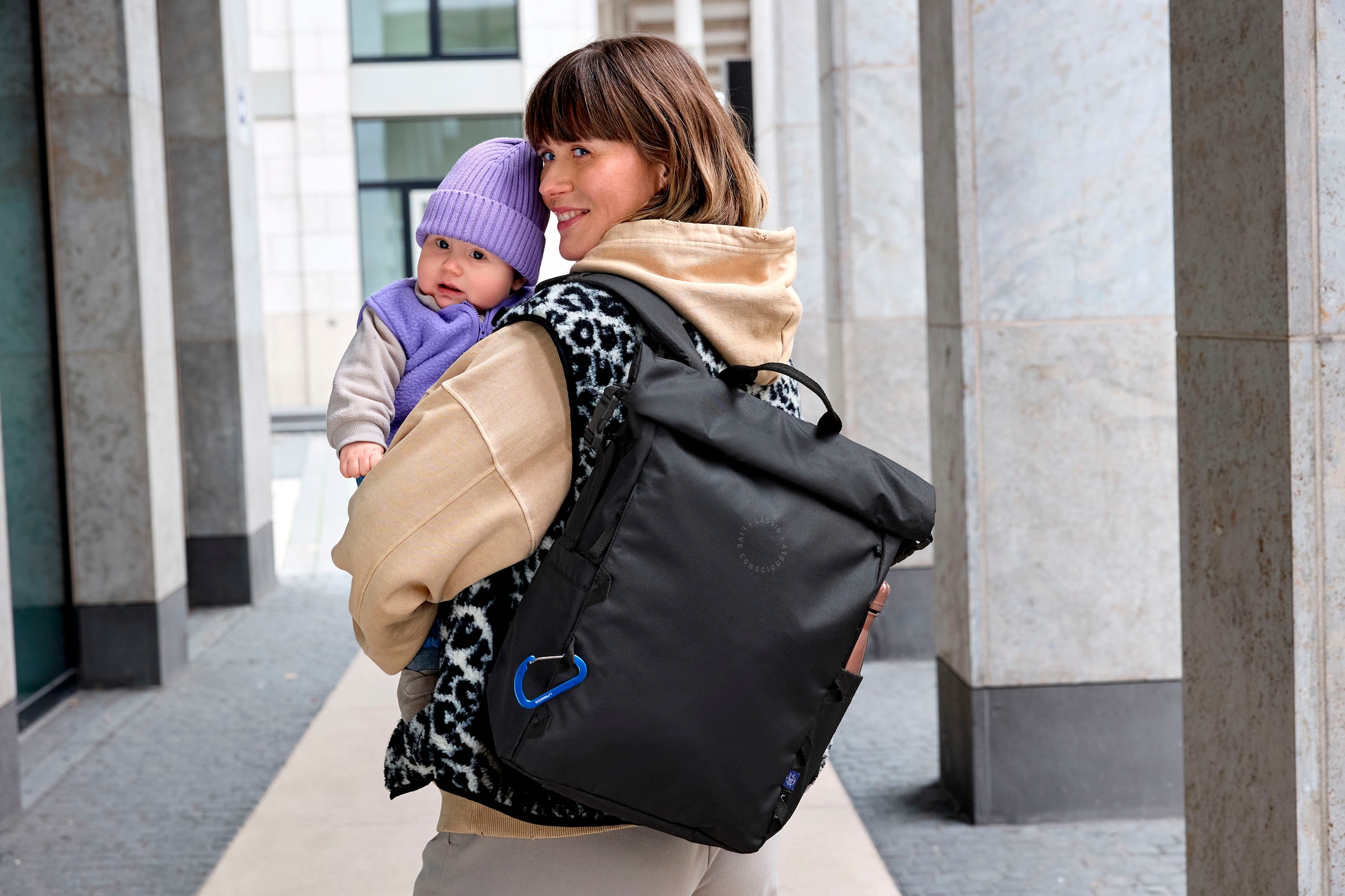 LÄSSIG Wickelrucksack »Green Label, Outdoor Rolltop Backpack, black«