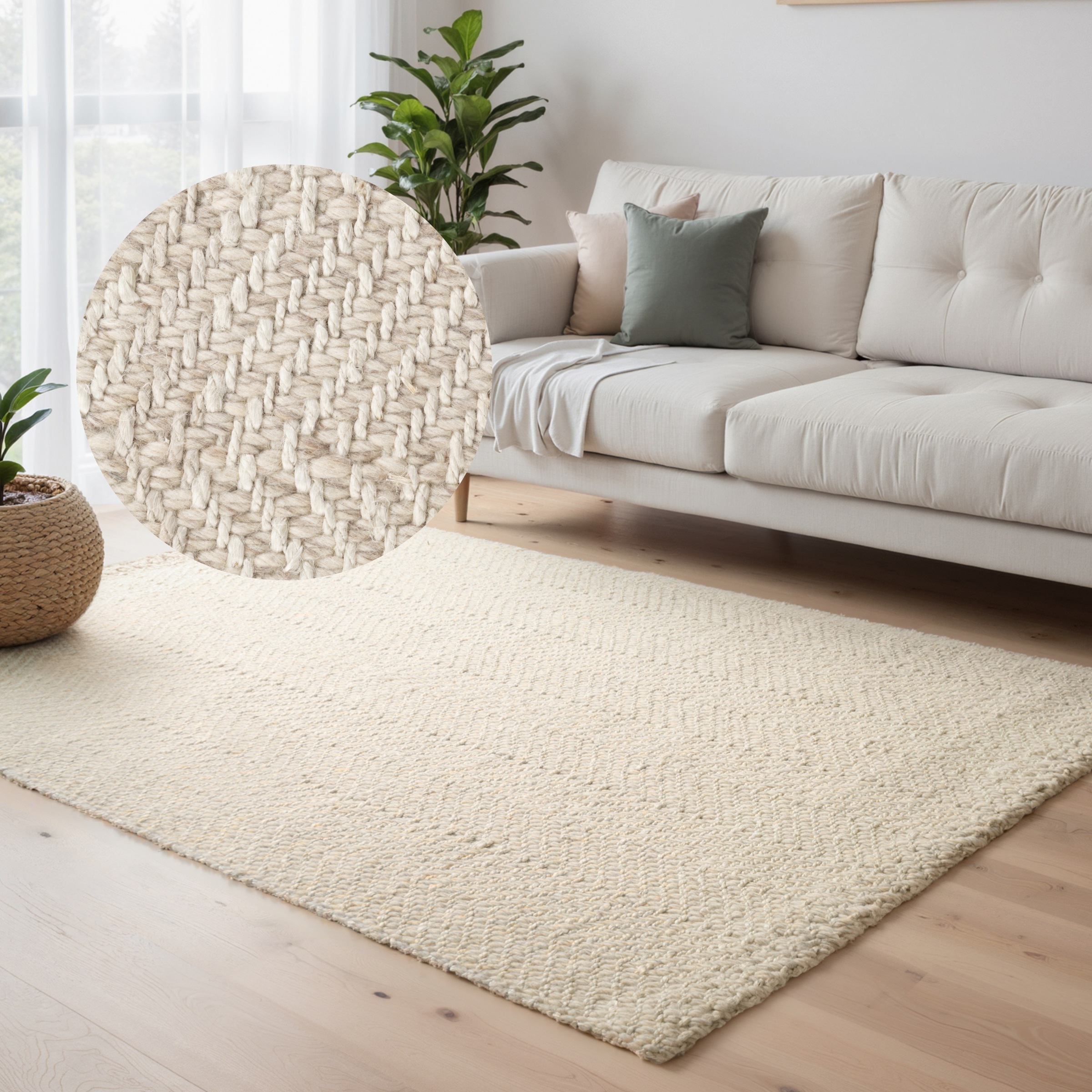 ELLE DECORATION Wollteppich »Majoli«, rechteckig, 10 mm Höhe, Herringbone, günstig online kaufen