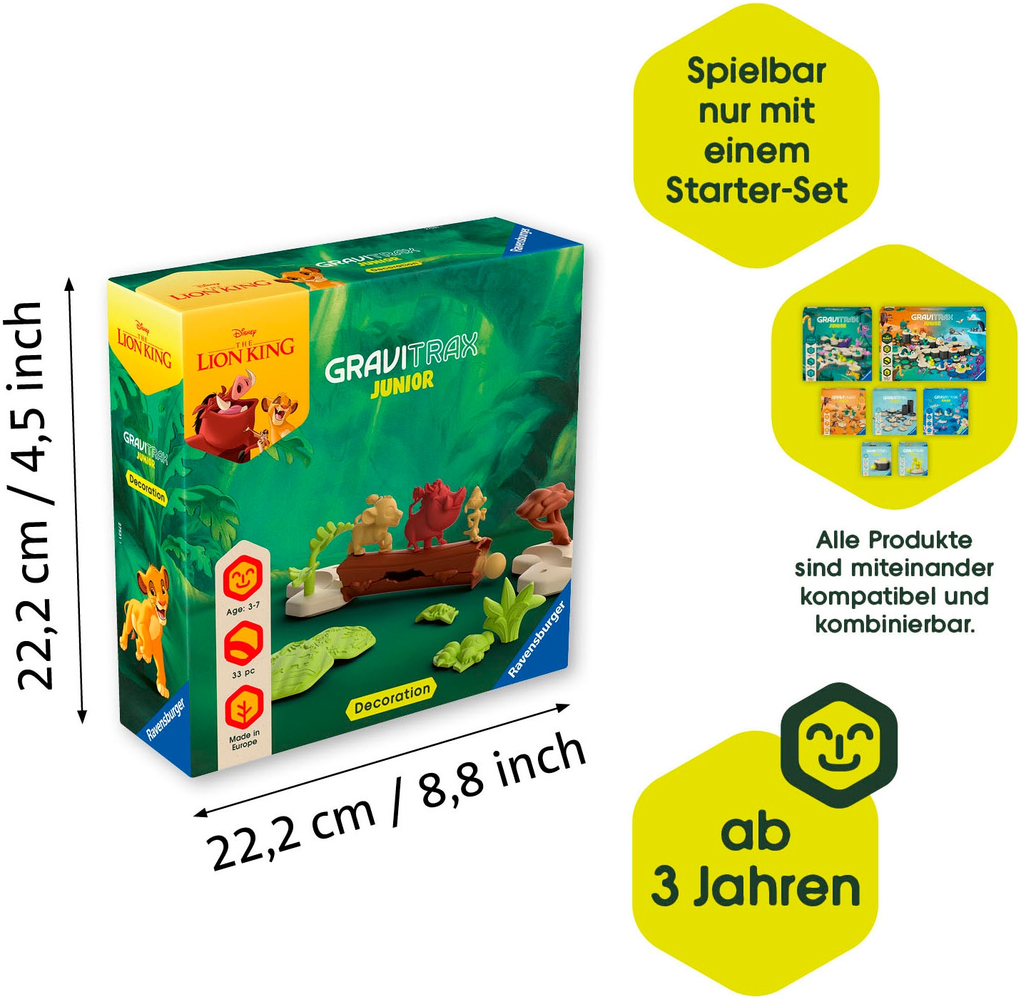 Ravensburger Kugelbahn-Bausatz »GraviTrax Junior Extension Disney Lion King« Made in Europe