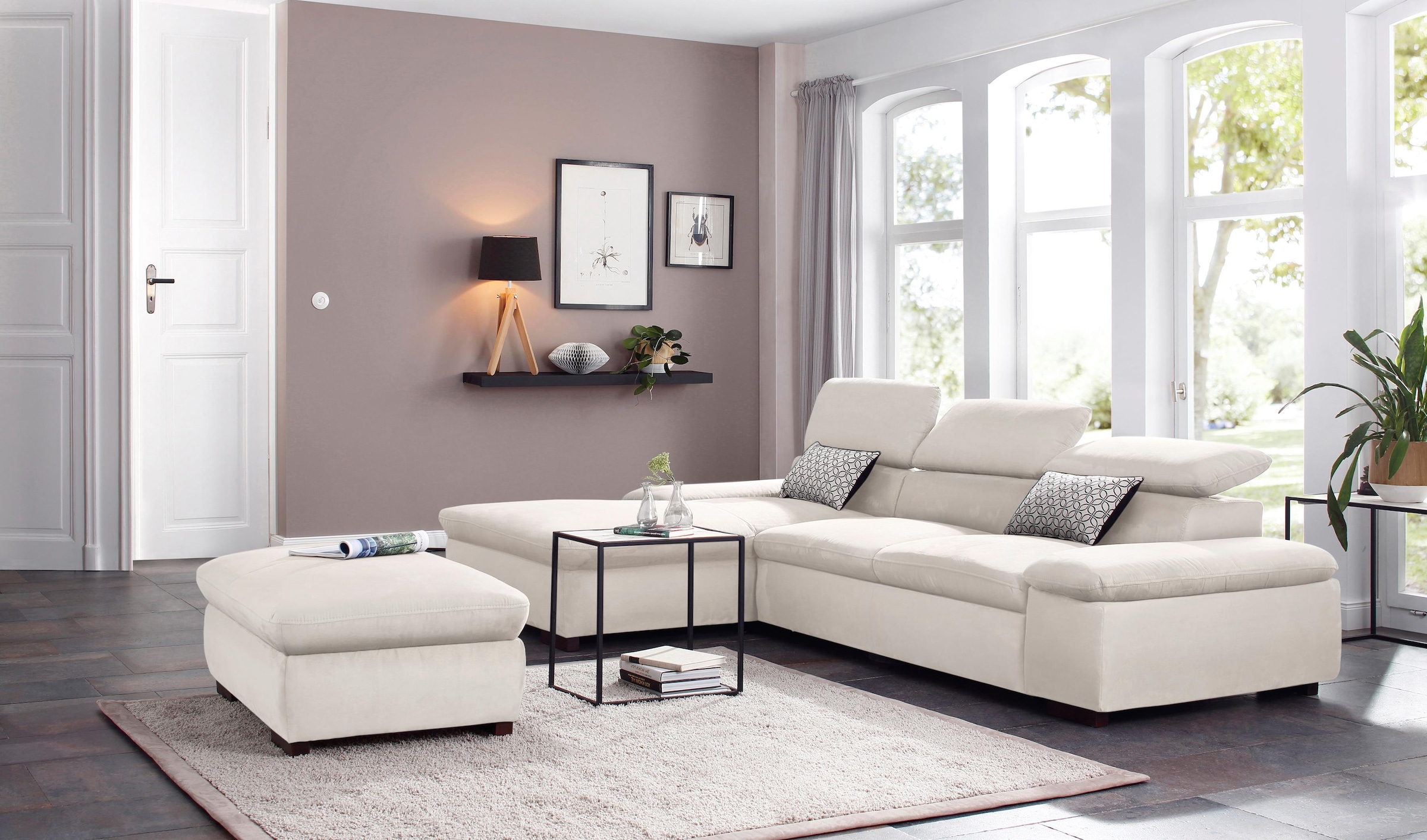 Home affaire Ecksofa »Alberto L-Form«, mit Kopfteilverstellung, wahlweise mit Bettfunktion