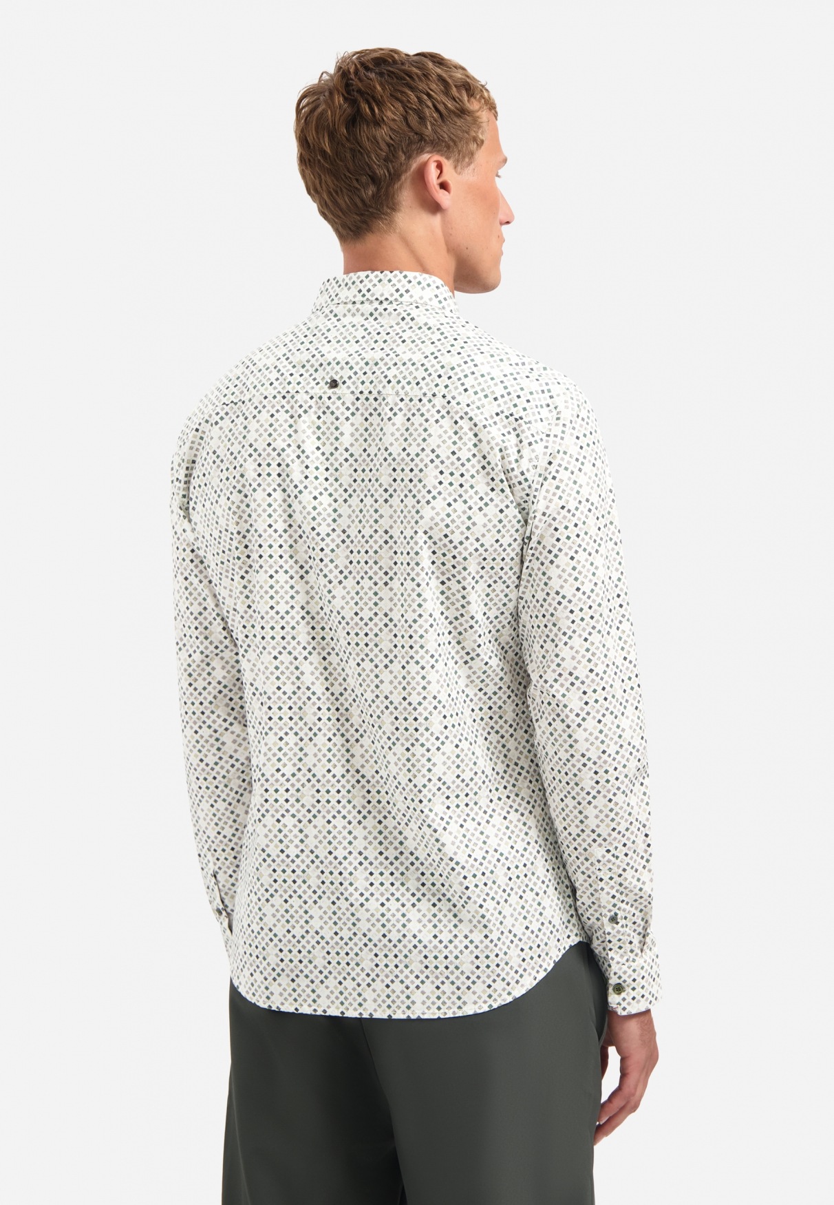 NO EXCESS Langarmhemd »No Excess Stretchhemd mit Print Shirt Stretch Allover Printed«