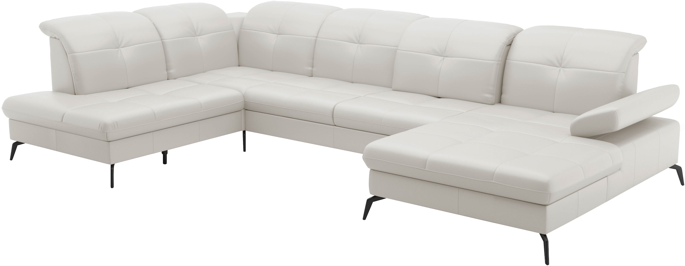 sit&more Wohnlandschaft »Amica, U-Form, inkl. Sitztiefenverstellung und Armteilverstellung«, wahlweise mit Kopfteilverstellung, Bettfunktion und Bettkasten