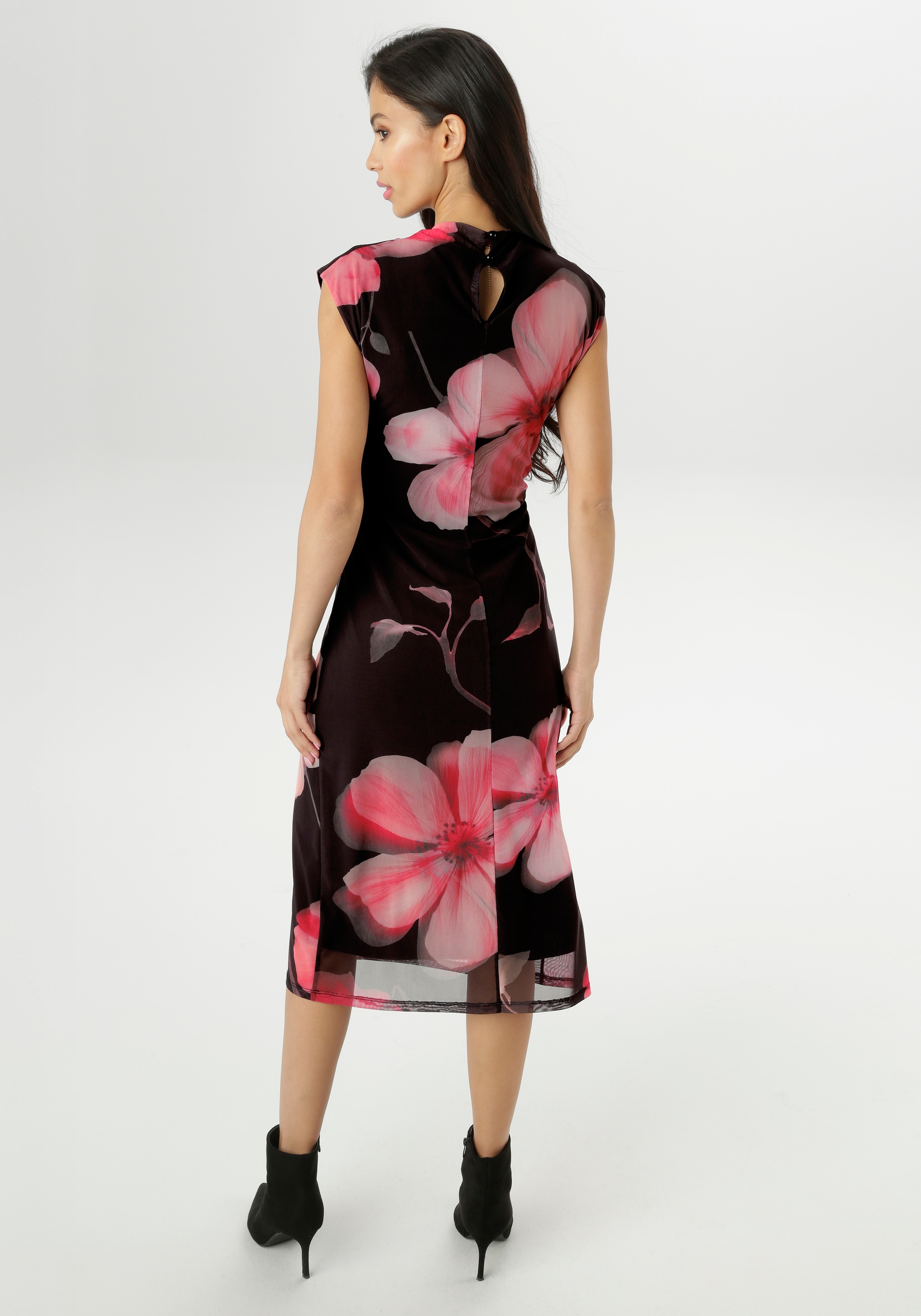 Aniston SELECTED Midikleid, In Mesh-Qualiät und im angesagten Blütenprint - NEUE KOLLEKTION