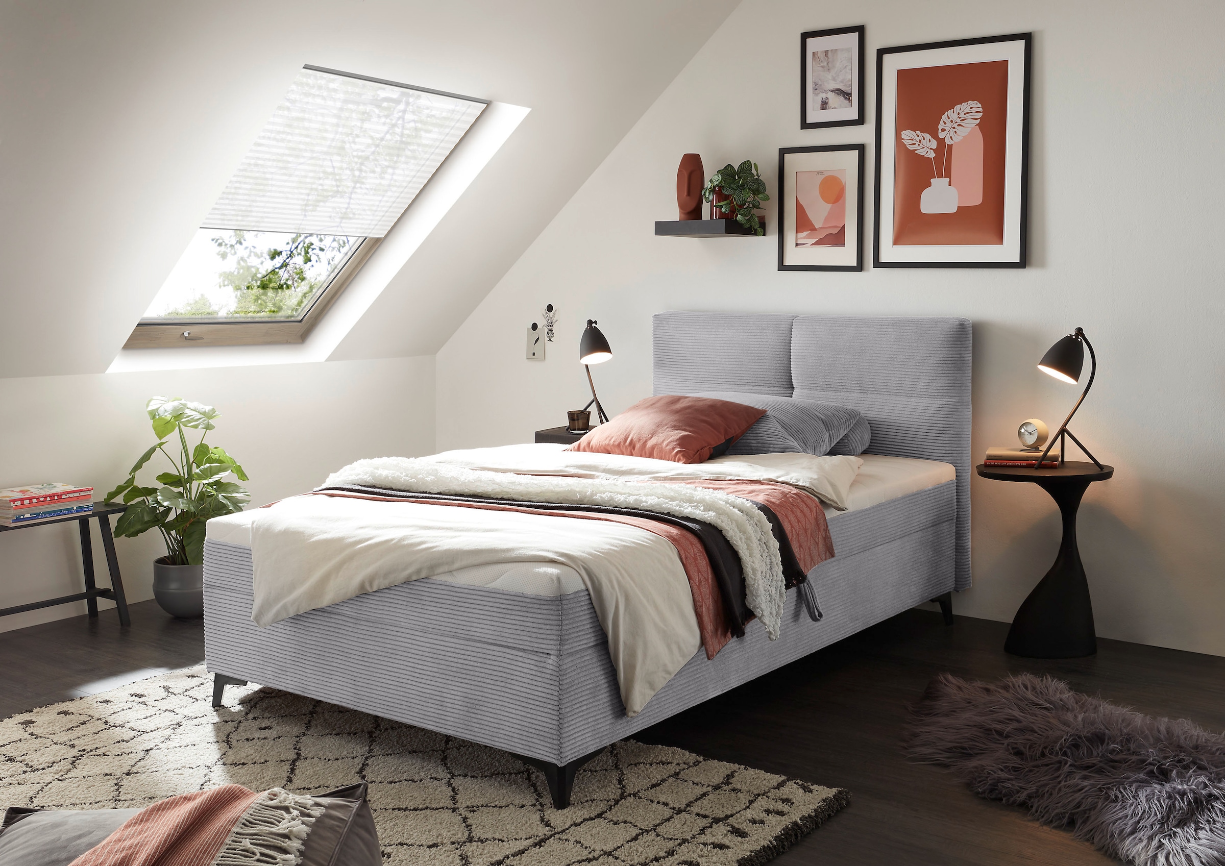ED EXCITING DESIGN Boxbett »Andon« mit Bettkasten, integrierter Topper, universell aufbaubar