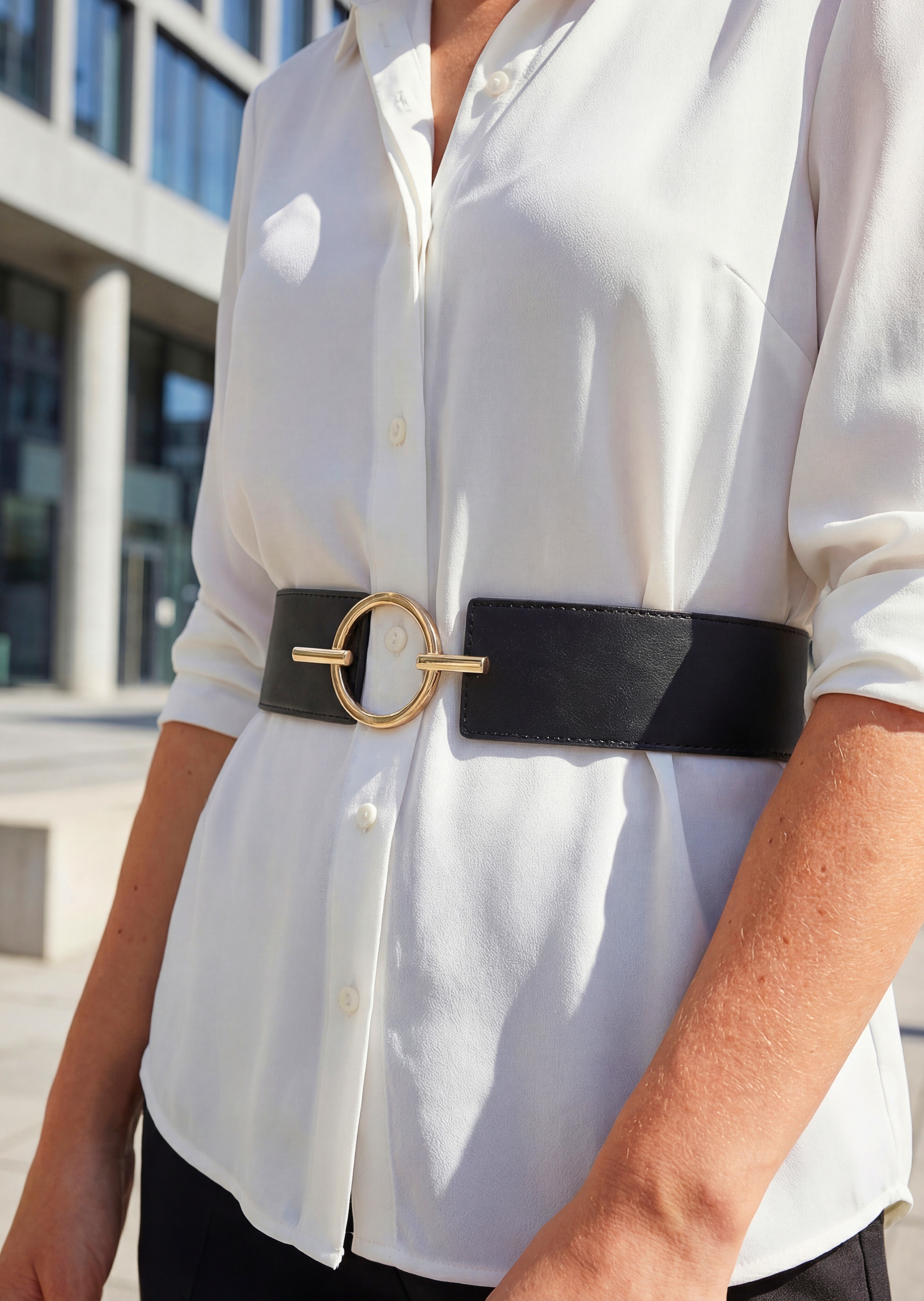 LASCANA Taillengürtel »Stretchgürtel« mit Ring-Detail, Bauchgürtel, Shaping-Effekt, für Kleid & Overall