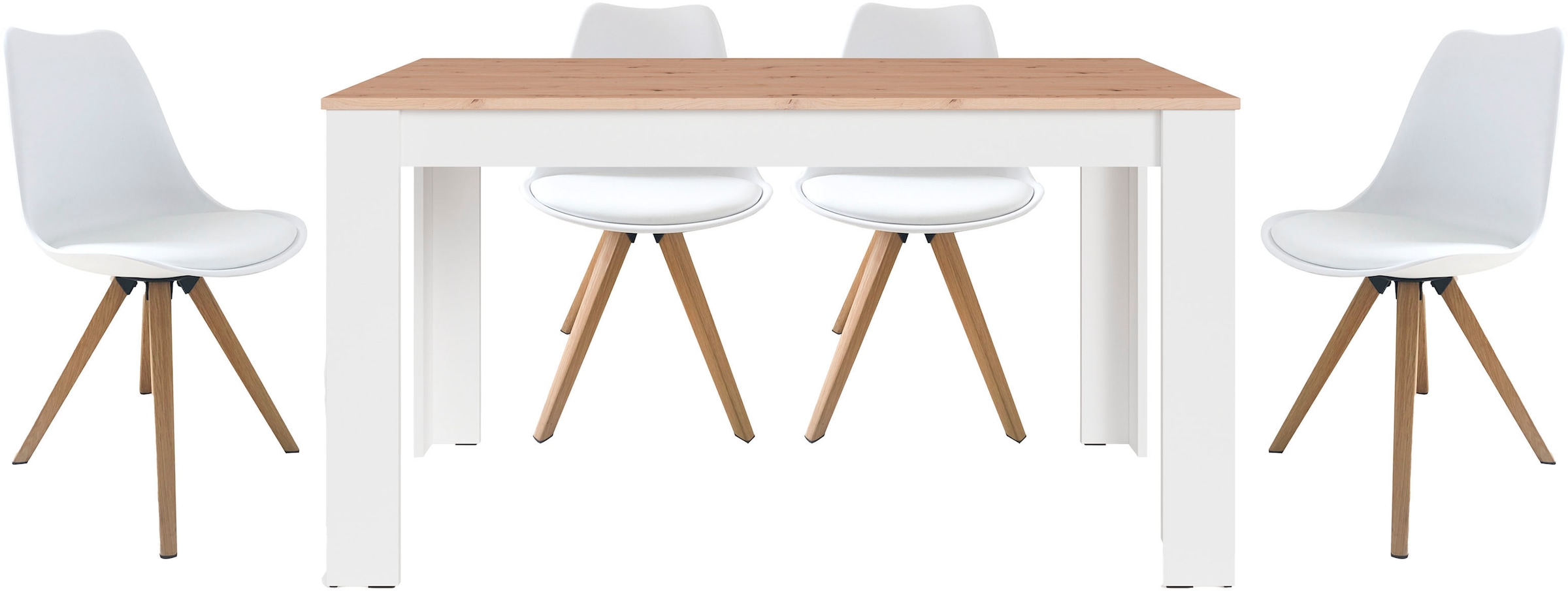 byLIVING Essgruppe »Kira« Set, 5 Stk. tlg. modernes Set mit 4 Stühlen in me günstig online kaufen