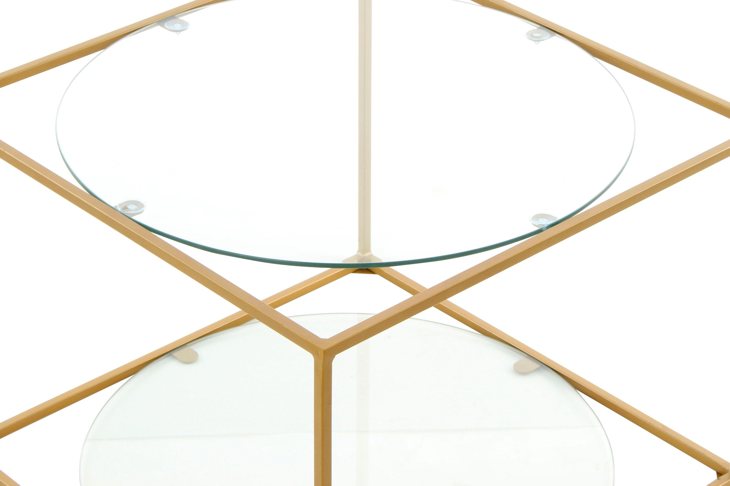 Kayoom Beistelltisch »Cody, Beistelltisch in Würfelform, offenes, modernes Design«, (1 St.), moderne Kubusform mit runden Ablageflächen aus Glas