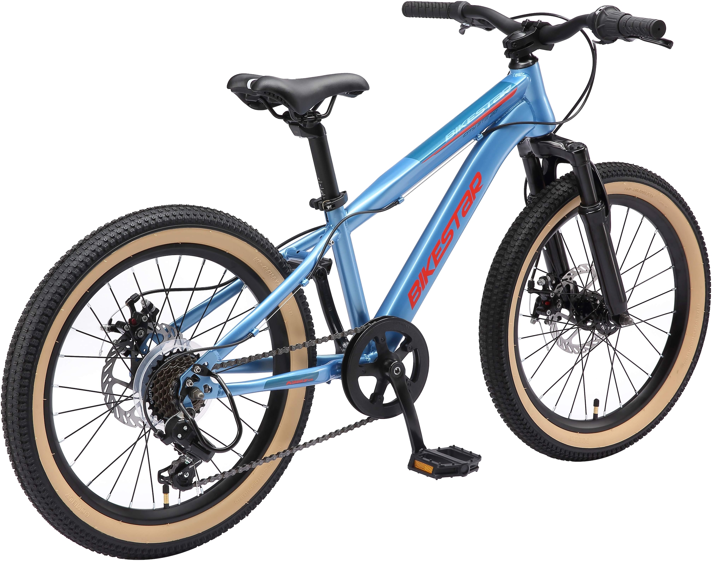 Bikestar Jugendfahrrad, 7 Gang, Shimano, RD-TY21 Schaltwerk, Kettenschaltung